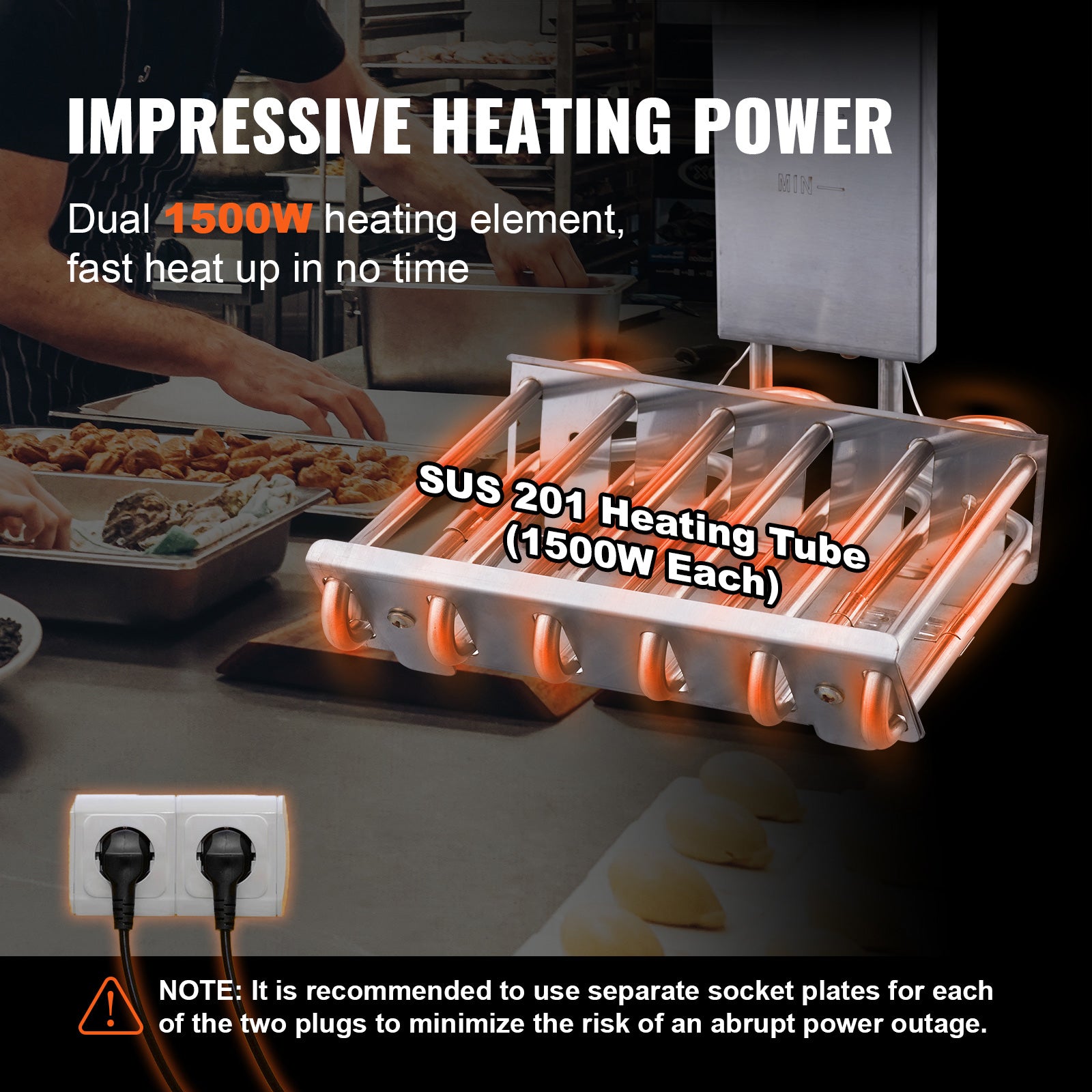 Commercial Electric Deep Fryer Countertop Deep Fryer with Dual Tanks 3000W