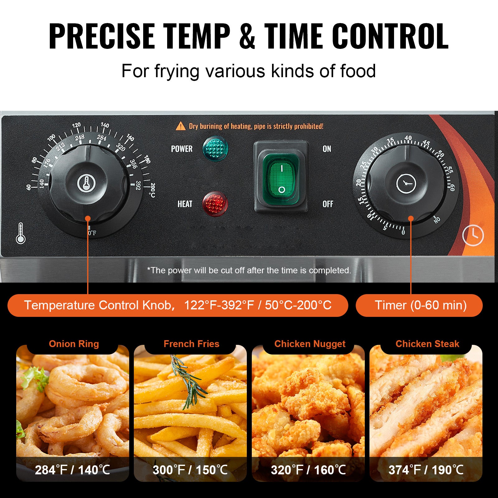 Commercial Electric Deep Fryer Countertop Deep Fryer with Dual Tanks 3000W