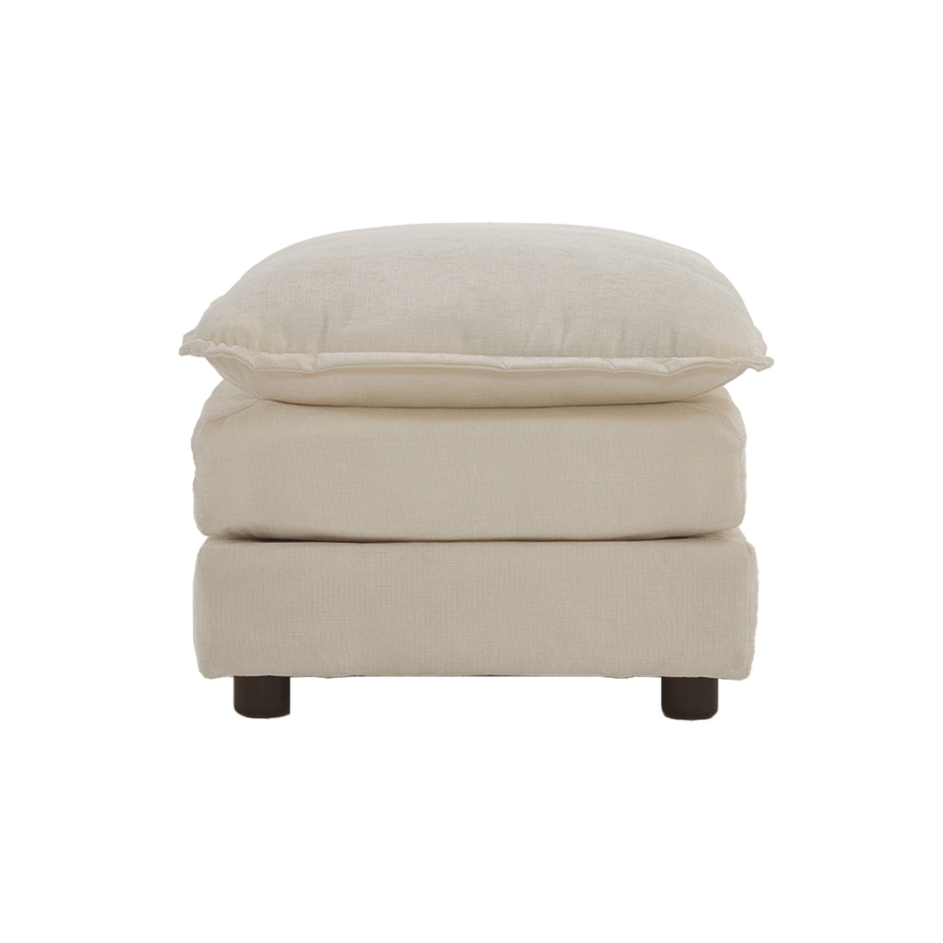 Chenille Fabric Ottomans Footrest to Combine with 2 Seater Sofa, 3 Seater Sofa and 4 Seater Sofa, Beige
