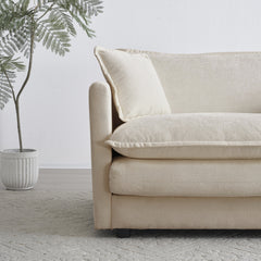 Chenille Fabric Ottomans Footrest to Combine with 2 Seater Sofa, 3 Seater Sofa and 4 Seater Sofa, Beige