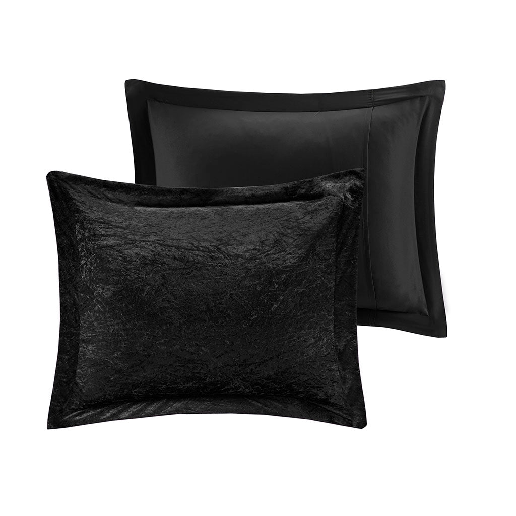 Full/Queen Velvet Comforter Set with Throw Pillow