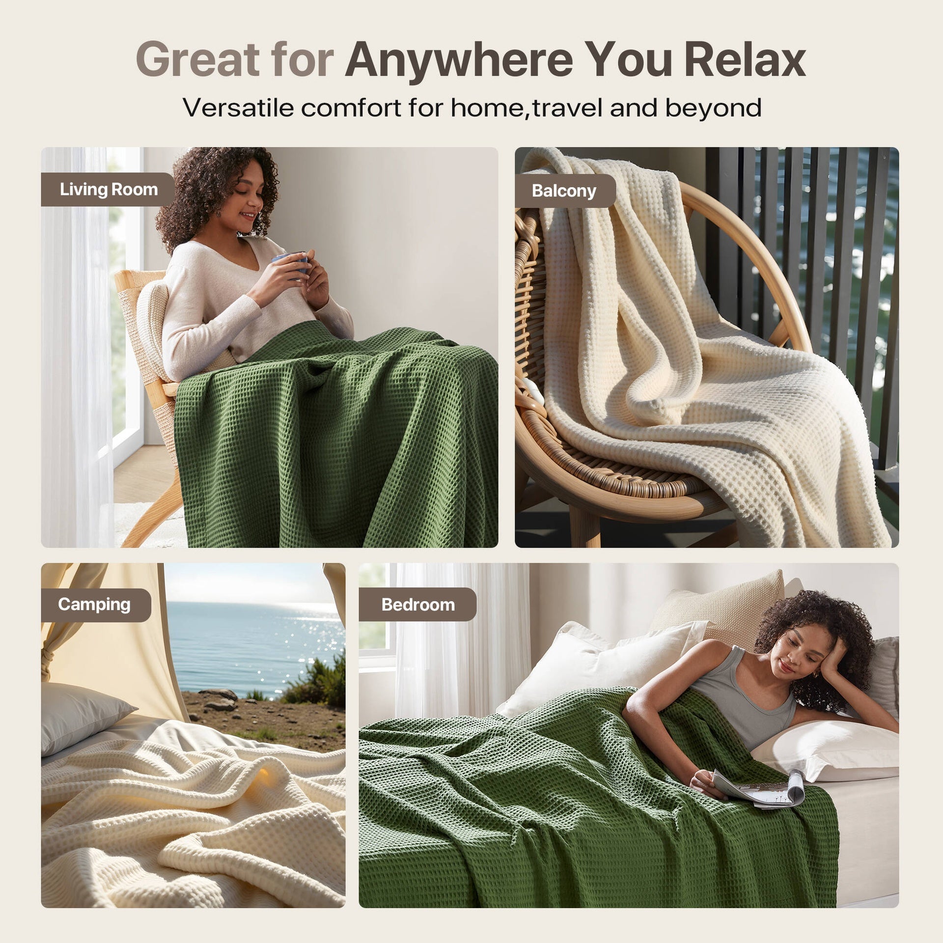 1PC Full/Queen Cotton Blanket