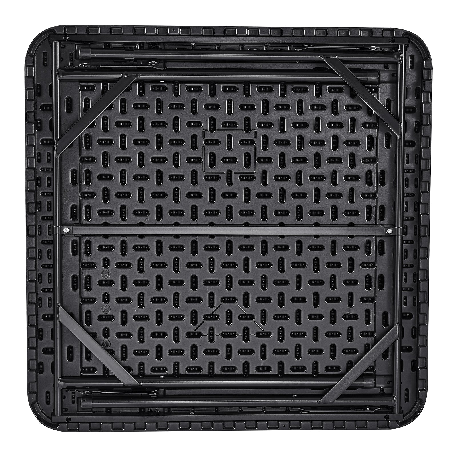 Mahjong Table 4 Player Folding Card Table & 4 Cup Holders Chip Trays Black