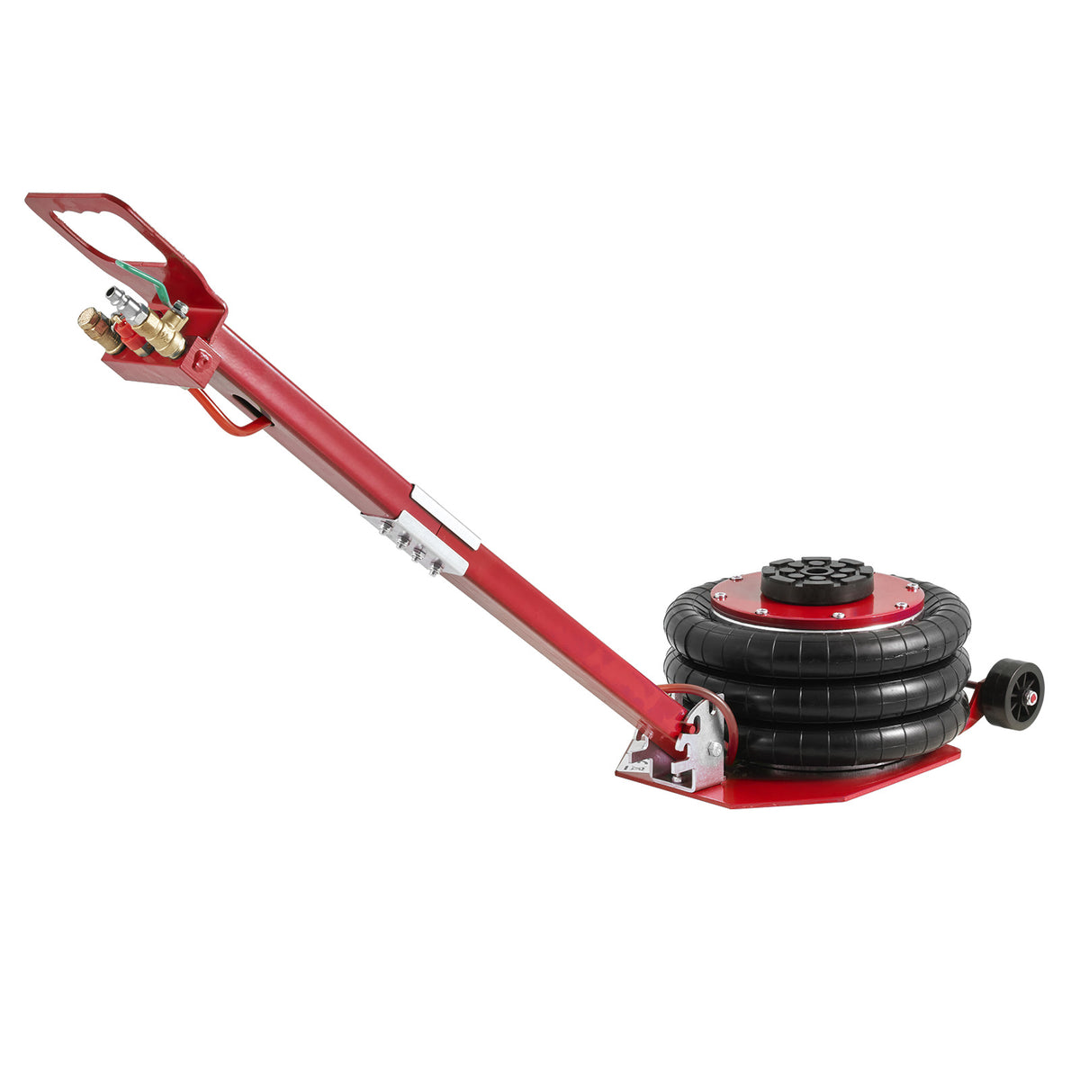 Air Jack, 3 Ton/6600 lbs Triple Bag Air Jack, Airbag Jack with Six Steel Pipes, Lift up to 17.7", 3-5 s Fast Lifting Pneumatic Jack, with Adjustable Long Handle for Cars, Garages, Repair (Red)
