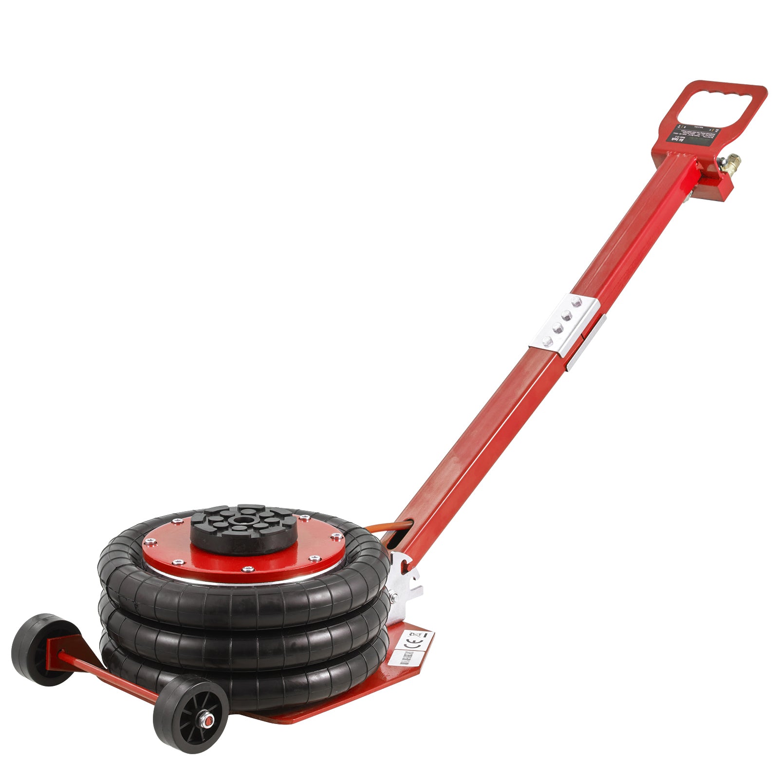 Air Jack, 3 Ton/6600 lbs Triple Bag Air Jack, Airbag Jack with Six Steel Pipes, Lift up to 17.7", 3-5 s Fast Lifting Pneumatic Jack, with Adjustable Long Handle for Cars, Garages, Repair (Red)