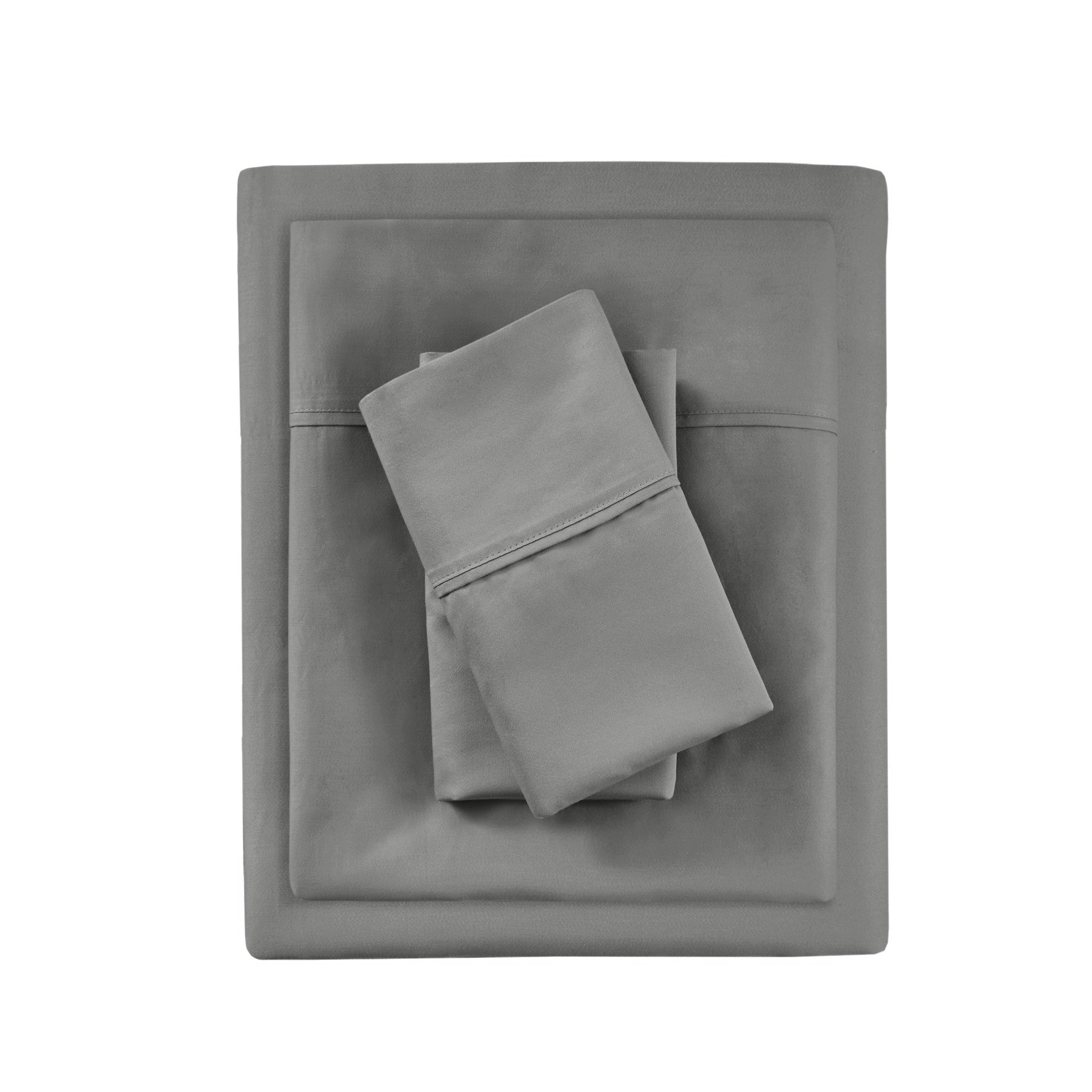 4-Piece King HeiQ Smart Temperature Cotton Blend Sheet Set, Charcoal