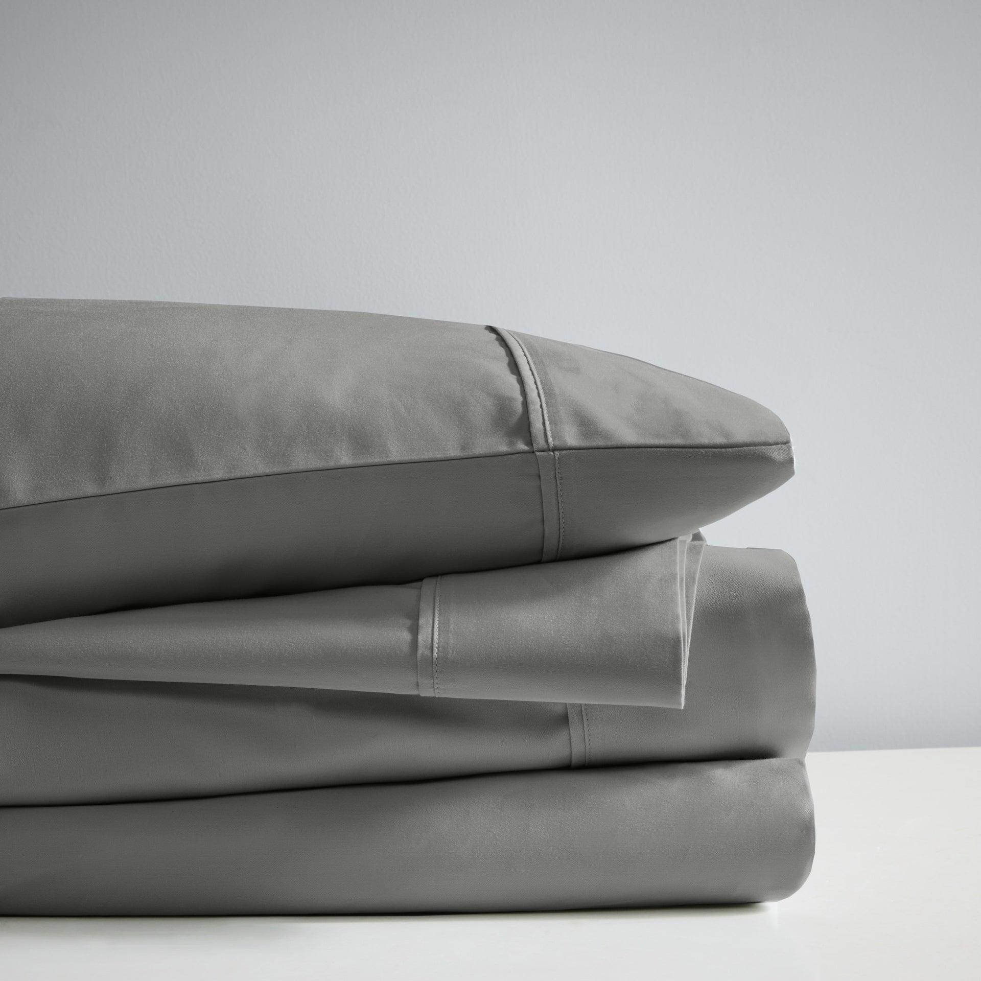 4-Piece King HeiQ Smart Temperature Cotton Blend Sheet Set, Charcoal