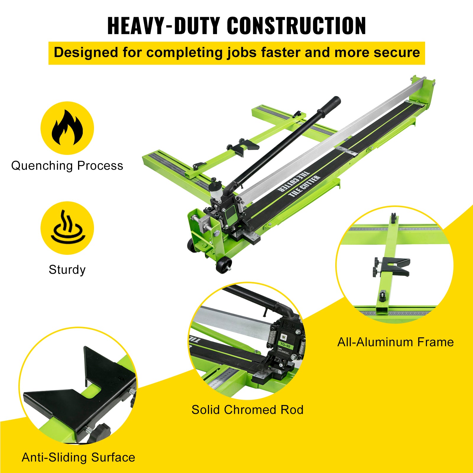 Tile Cutter 47 Inch, Manual Tile Cutter All-Steel Frame,Tile Cutting Machine w/Laser Guide and Bonus Spare Cutter,Tile Cutter Hand Tool for Precision Cutting Porcelain Ceramic Floor Tiles