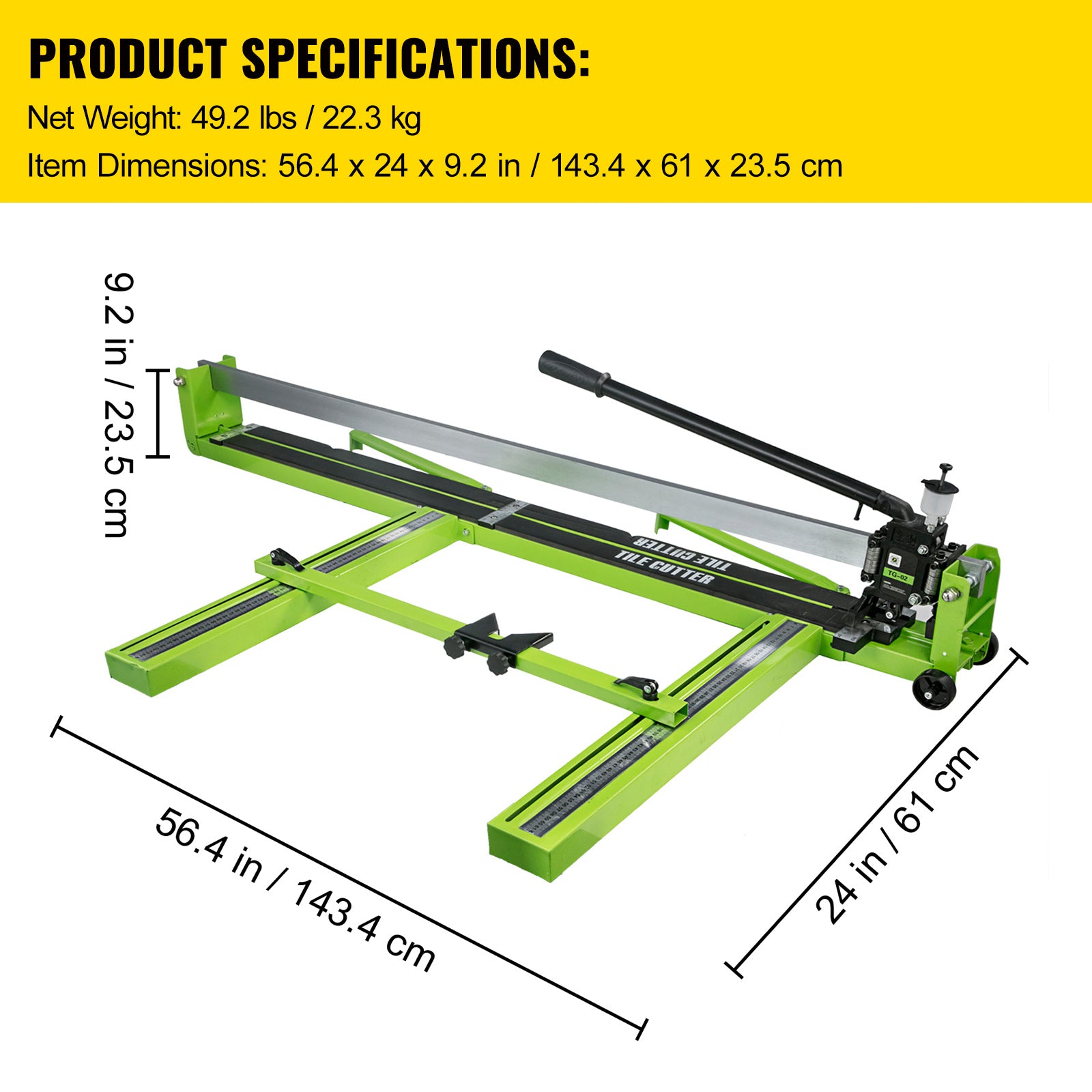 Tile Cutter 47 Inch, Manual Tile Cutter All-Steel Frame,Tile Cutting Machine w/Laser Guide and Bonus Spare Cutter,Tile Cutter Hand Tool for Precision Cutting Porcelain Ceramic Floor Tiles