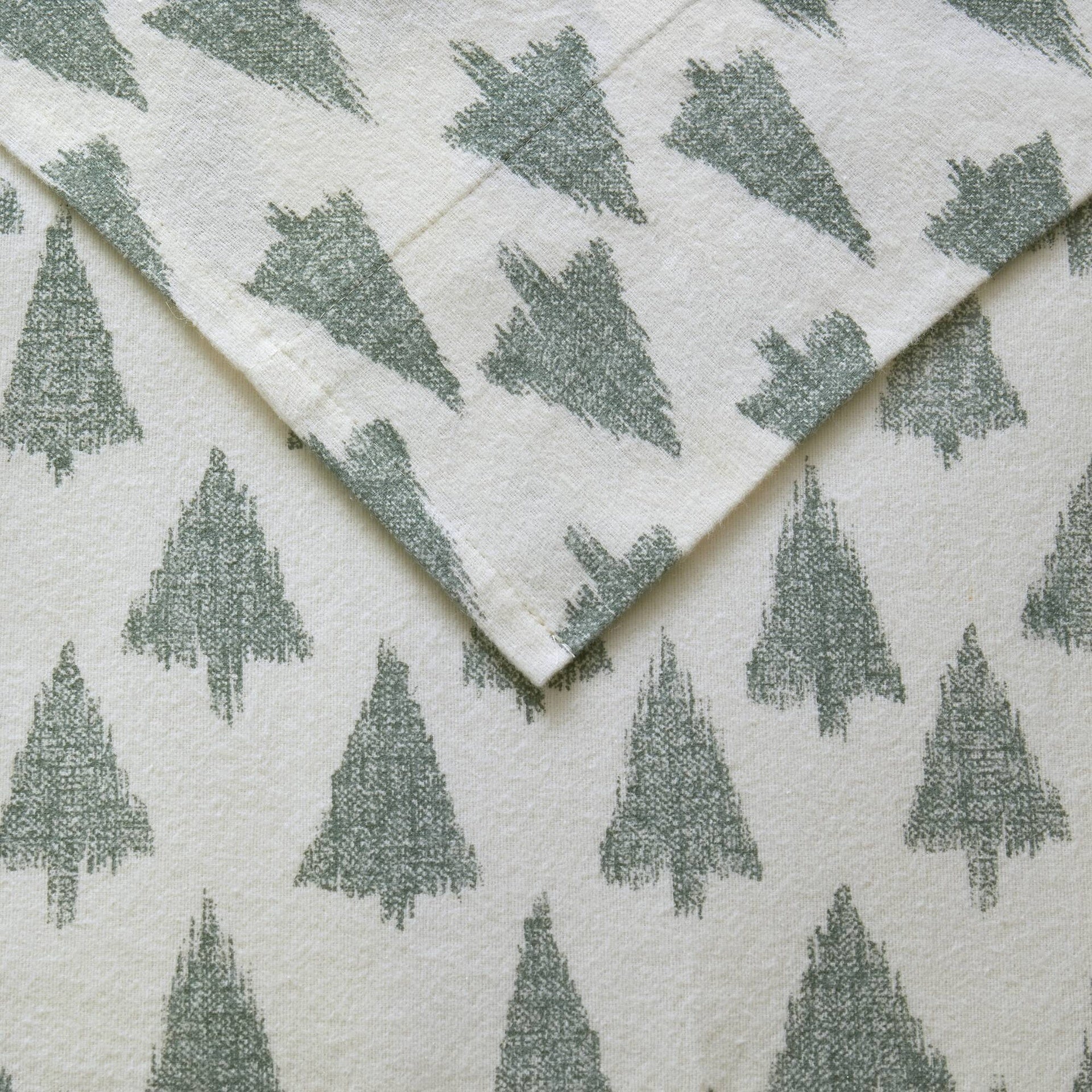 4-Piece Queen 100% Cotton Flannel Printed Sheet Set,Ikat tree