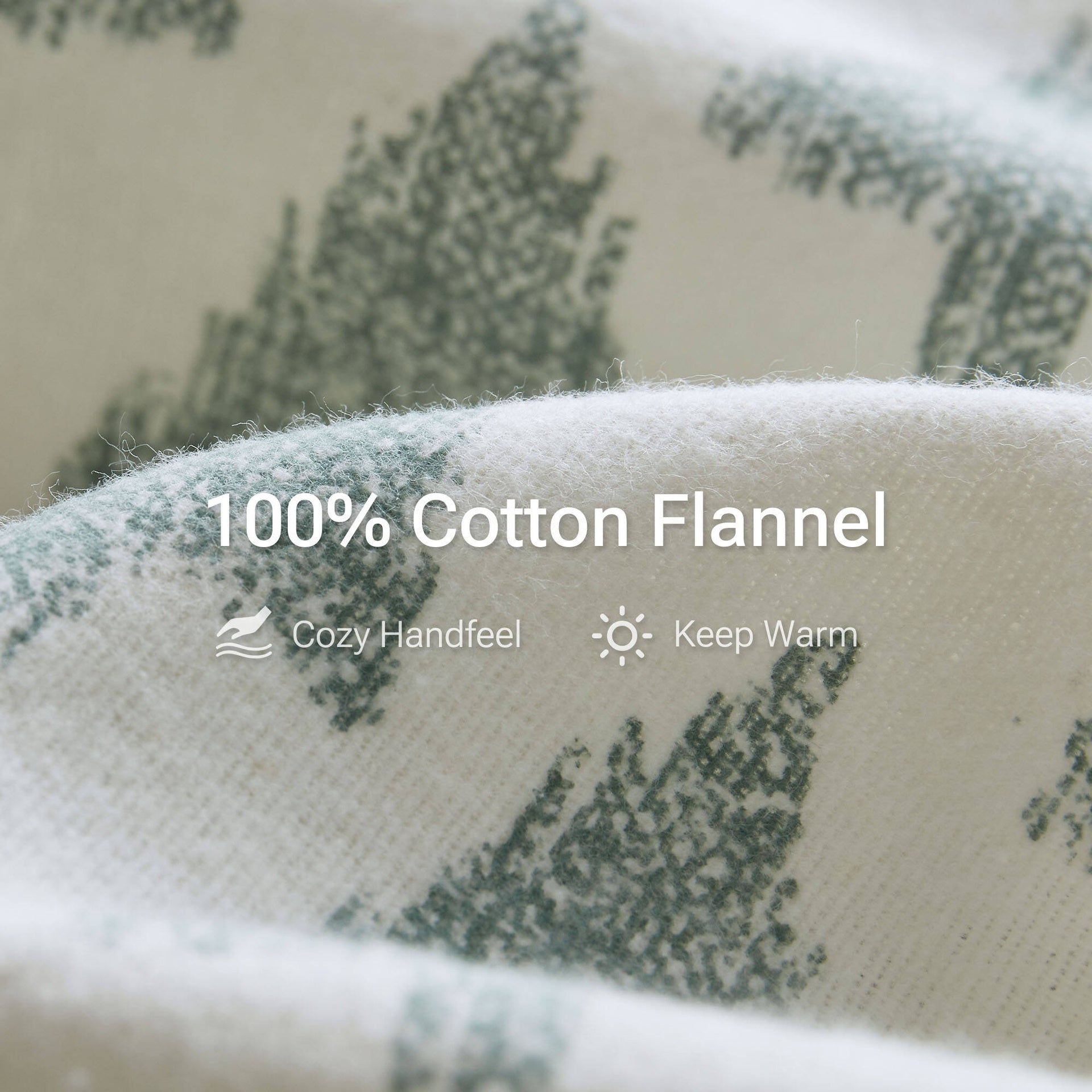 4-Piece Queen 100% Cotton Flannel Printed Sheet Set,Ikat tree