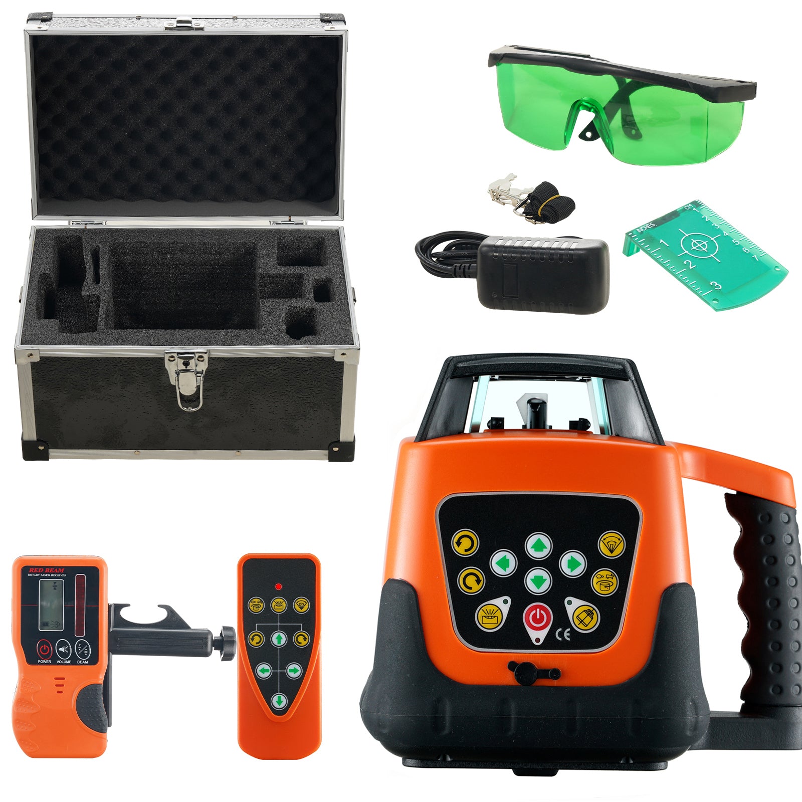 Laser Level, 2000ft, 360 Degree Self Leveling Green Cross Line Laser, 5 Rotation Speeds & 4 Scanning Angles Adjustment, IP66 Waterproof Remote Control Manual Self-leveling Mode, Battery Included