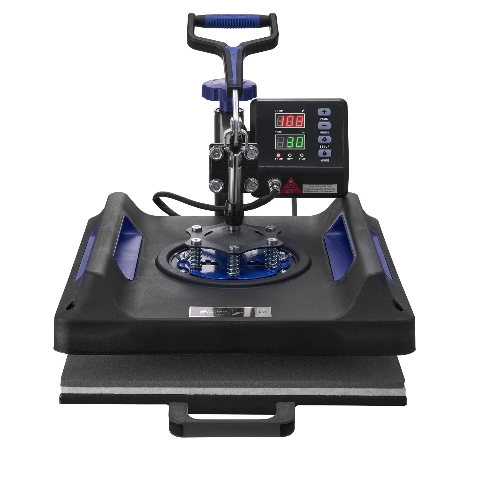 8 in 1 Heat Press Machine 15x15 in 30oz Tumbler Press T-Shirts Black+Blue