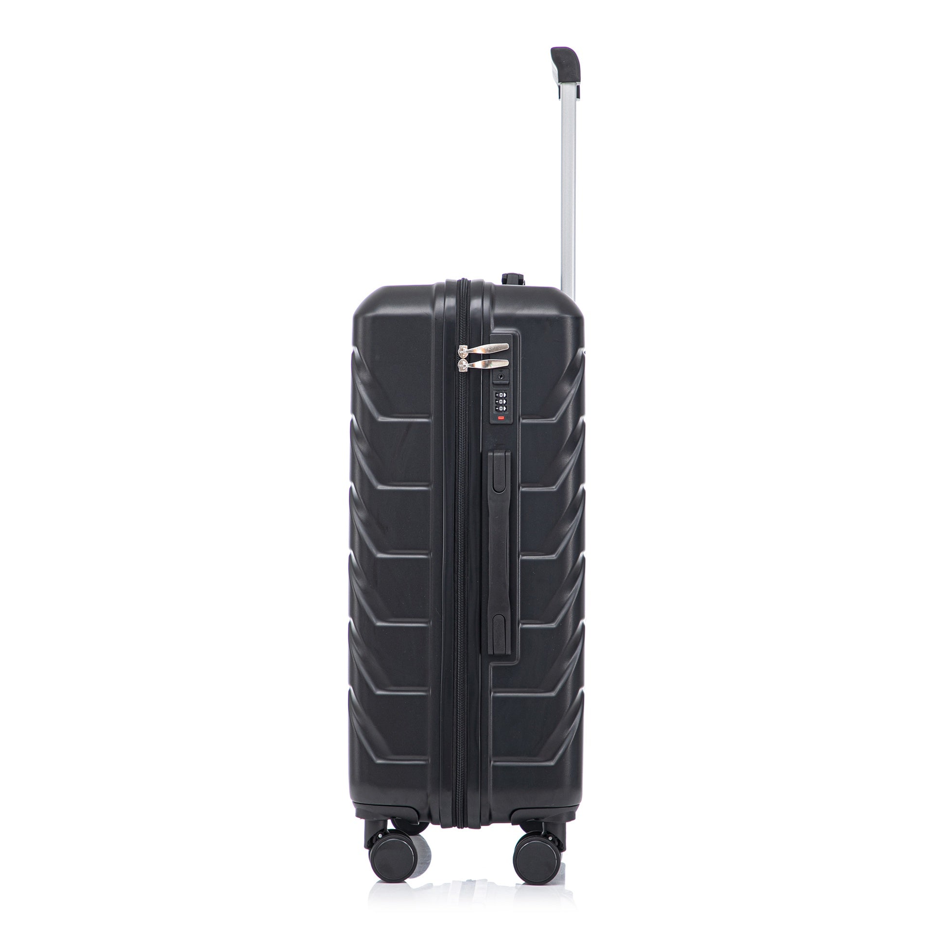 HIFINE TOURIST 20"/24"/28" 3 pcs/set in ABS Spinner Wheel Luggage, Matching Color , With Combination Lock (Black)