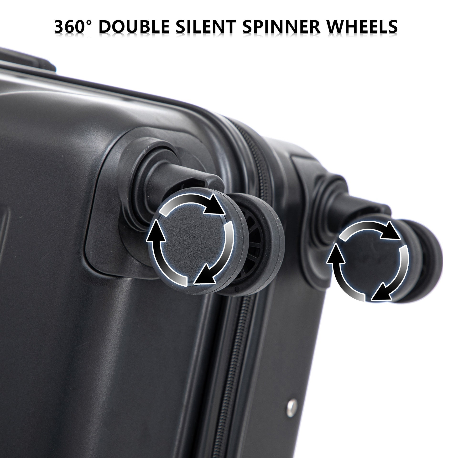 HIFINE TOURIST 20"/24"/28" 3 pcs/set in ABS Spinner Wheel Luggage, Matching Color , With Combination Lock (Black)
