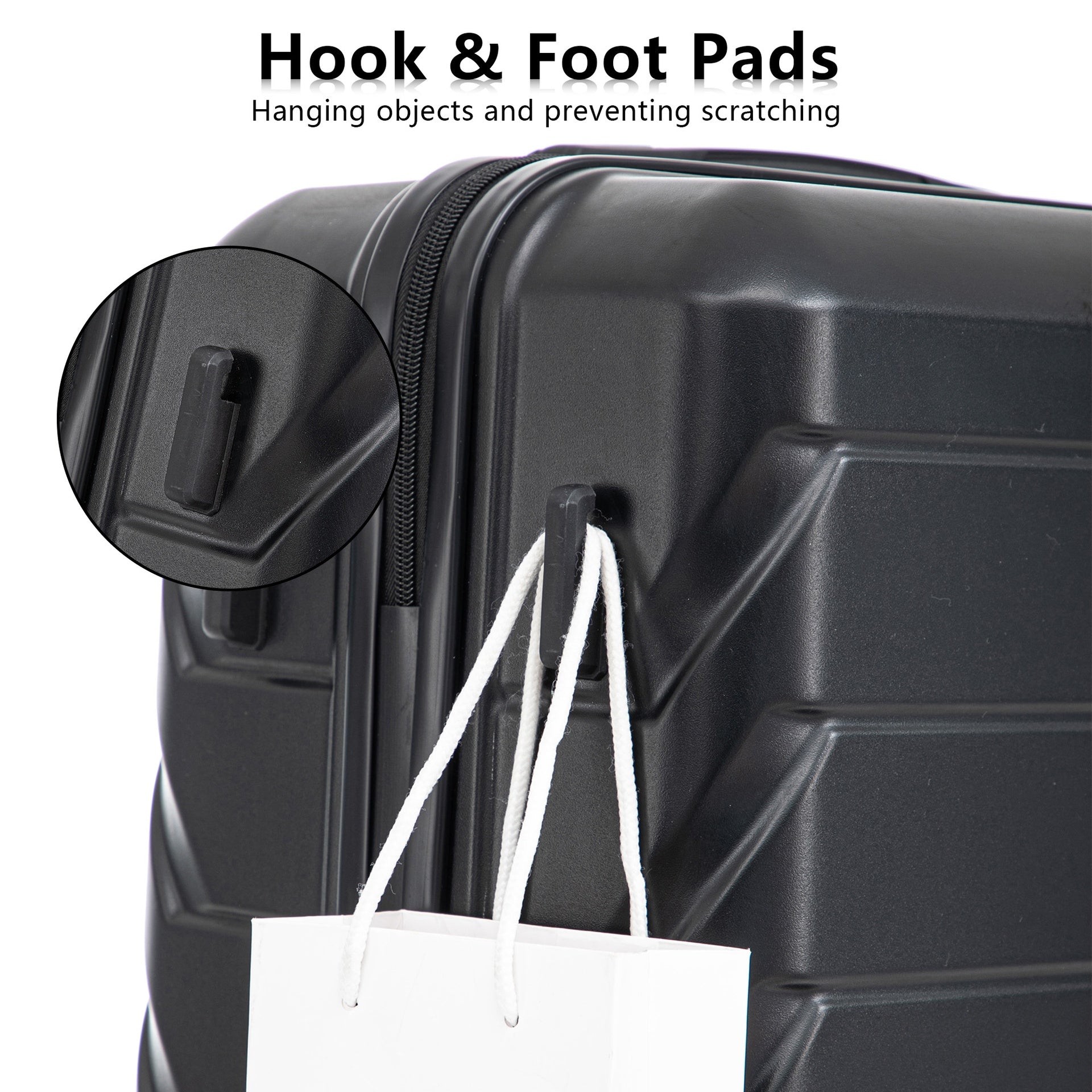 HIFINE TOURIST 20"/24"/28" 3 pcs/set in ABS Spinner Wheel Luggage, Matching Color , With Combination Lock (Black)