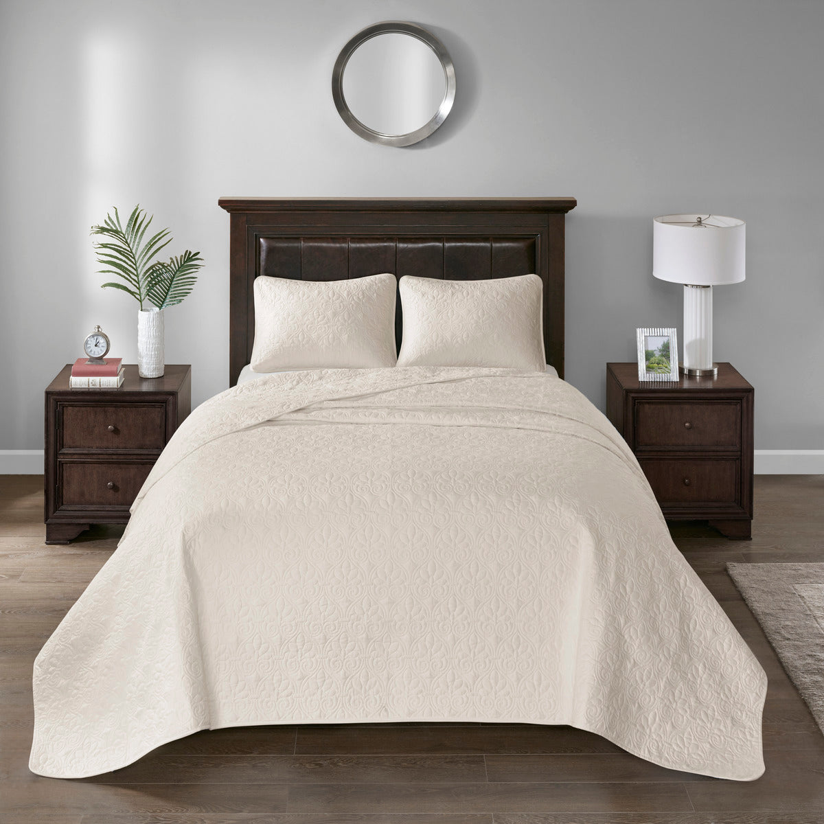 Reversible Bedspread Set Cream King