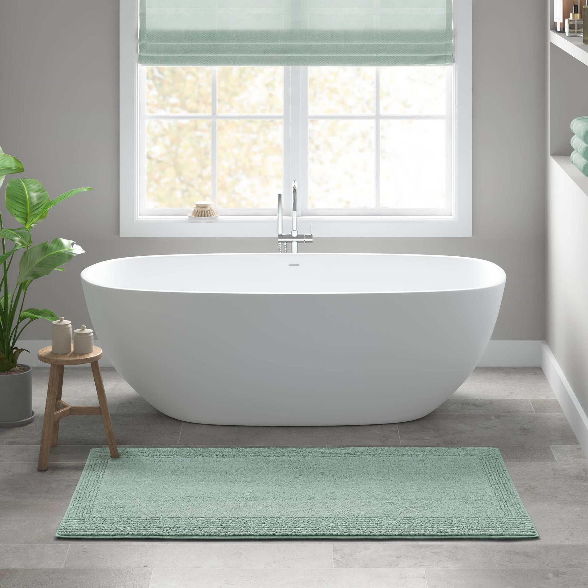1 PCS 20x30" 100% Cotton Tufted 3000 GSM Reversible Bath Rug Green