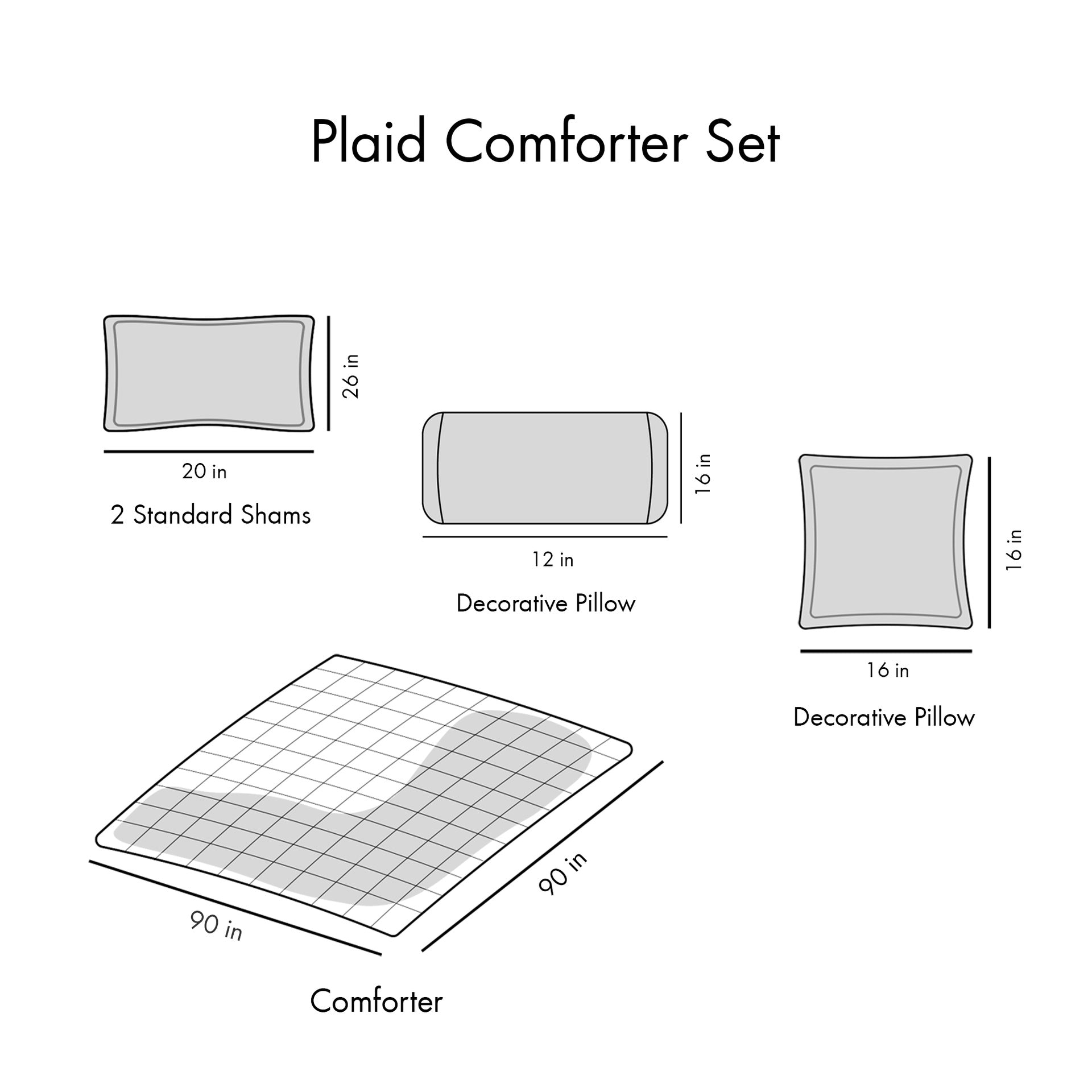 Full/Queen Plaid Comforter Set