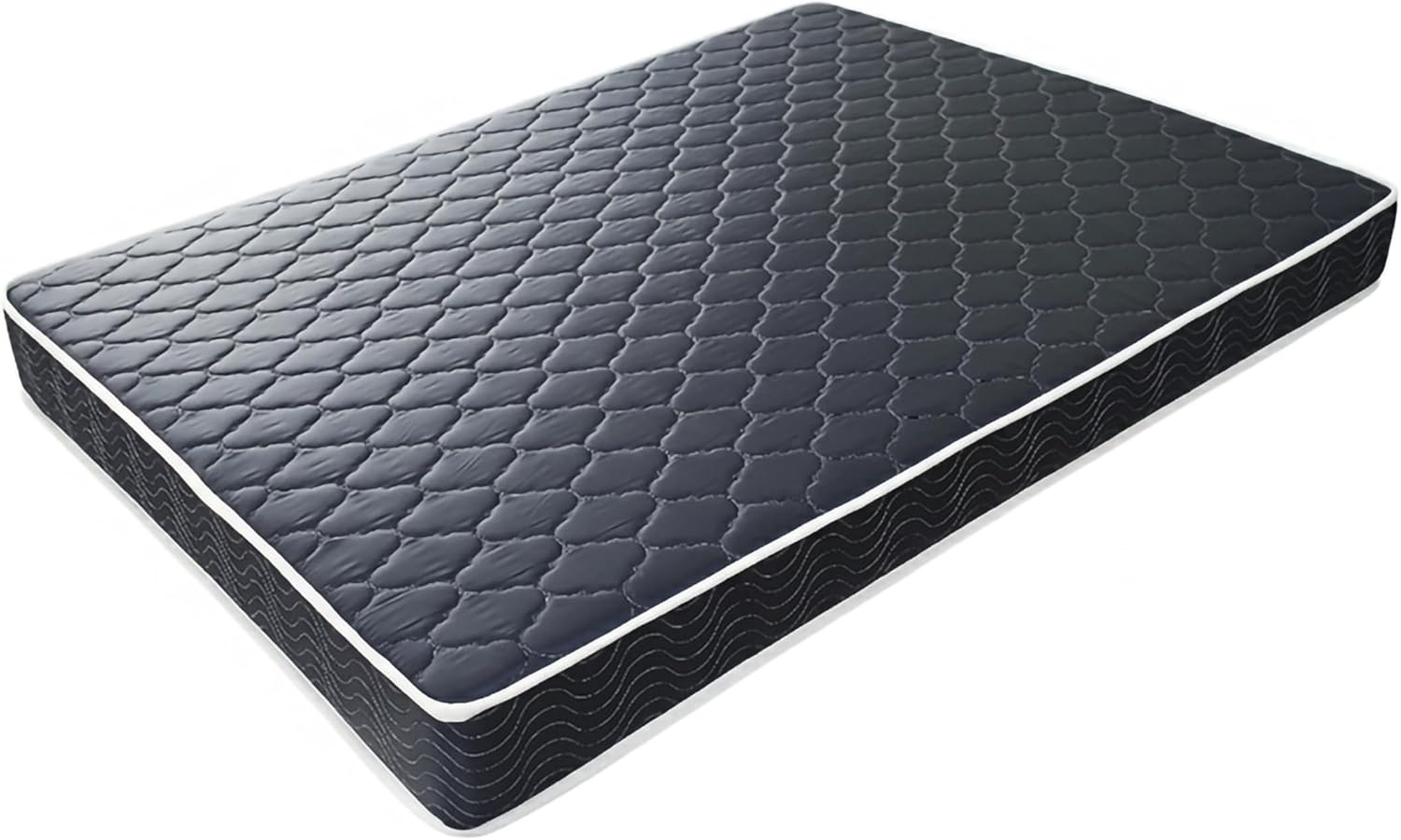6-inch waterproof high-density foam mattress with navy blue diamond-quilted breathable fabric. Quilting ensures both style and airflow for cool sleep.Twin size.