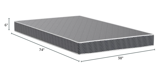 6-inch waterproof high-density foam mattress with navy blue diamond-quilted breathable fabric. Quilting ensures both style and airflow for cool sleep.Twin size.