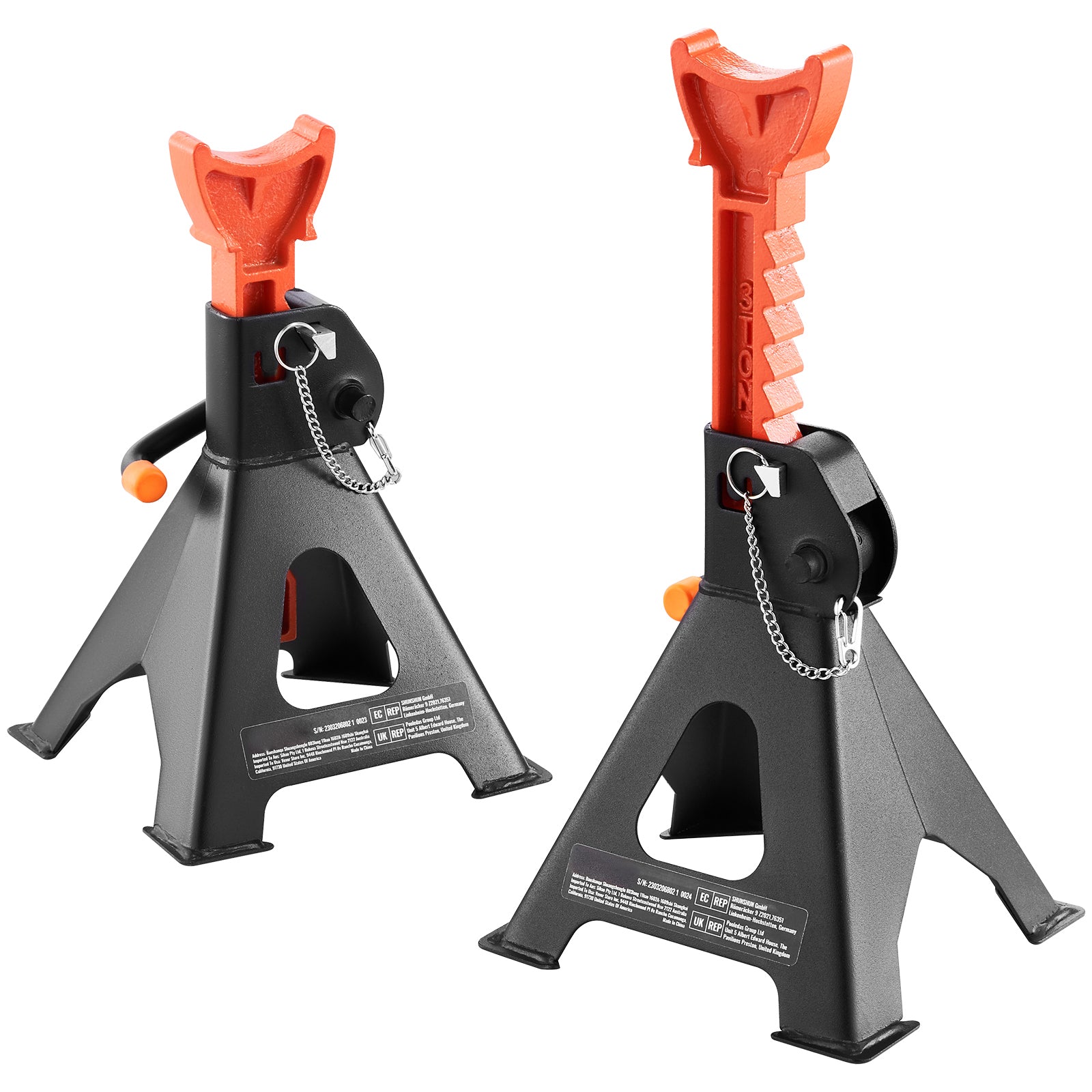 Jack Stands, 3 Ton (6,000 lbs) Capacity Car Jack Stands Double Locking, 10.8-16.3 inch Adjustable Height, for lifting SUV, Pickup Truck, Car and UTV/ATV, Red, 1 Pair
