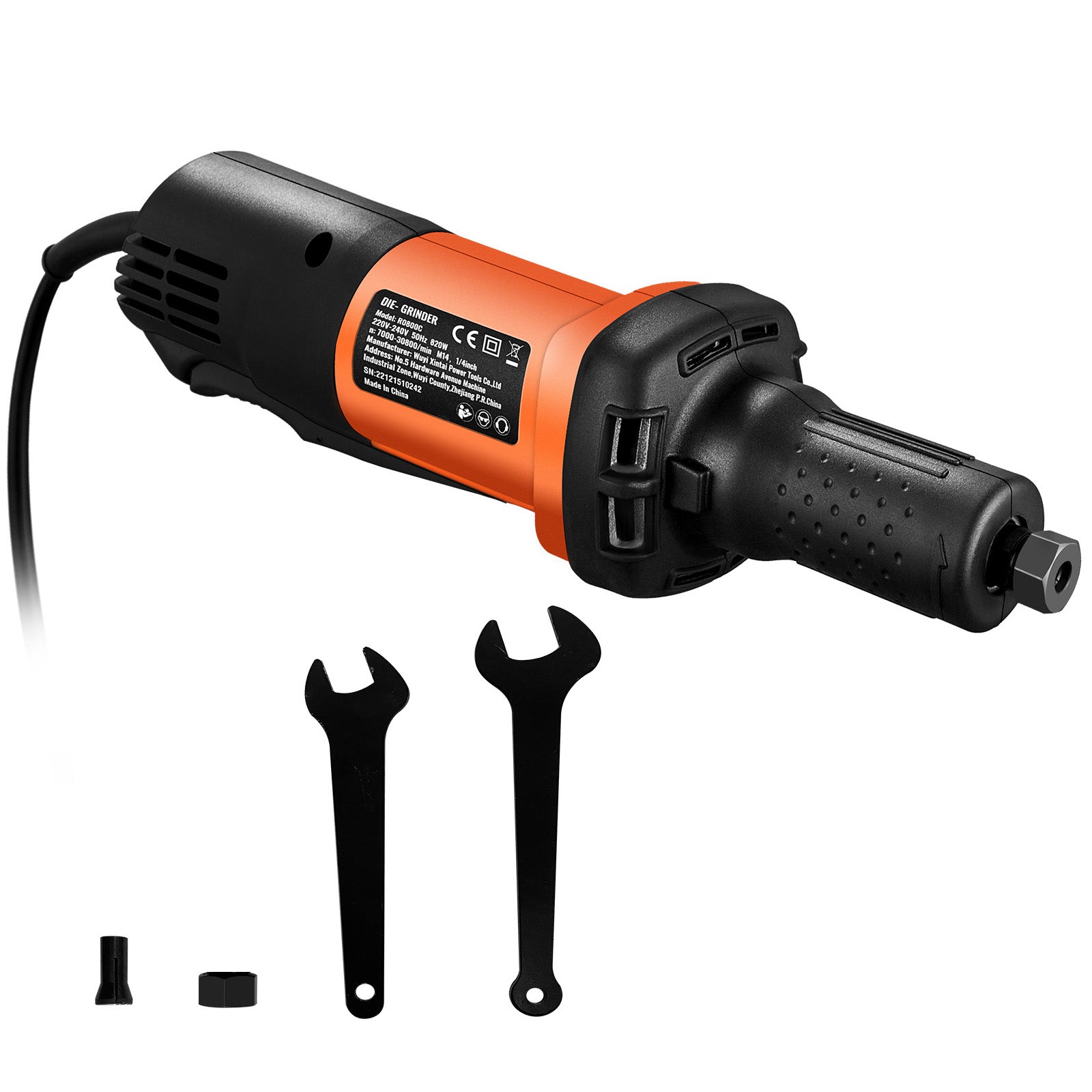 Die Grinder, 1/4" Collet Variable Speed (10000-28000RPM), Heavy Duty Electric, Ergonomic Grip for Rust Removal, Grinding, Cutting, Polishing, Welding Repair, Deburring, with 1/4" & 1/8" Collets