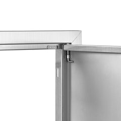 BBQ Access Door, 17W x 24H Inch Single Outdoor Kitchen Door, Stainless Steel Flush Mount Door, Wall Vertical Door with Handle, for BBQ Island, Grilling Station, Outside Cabinet