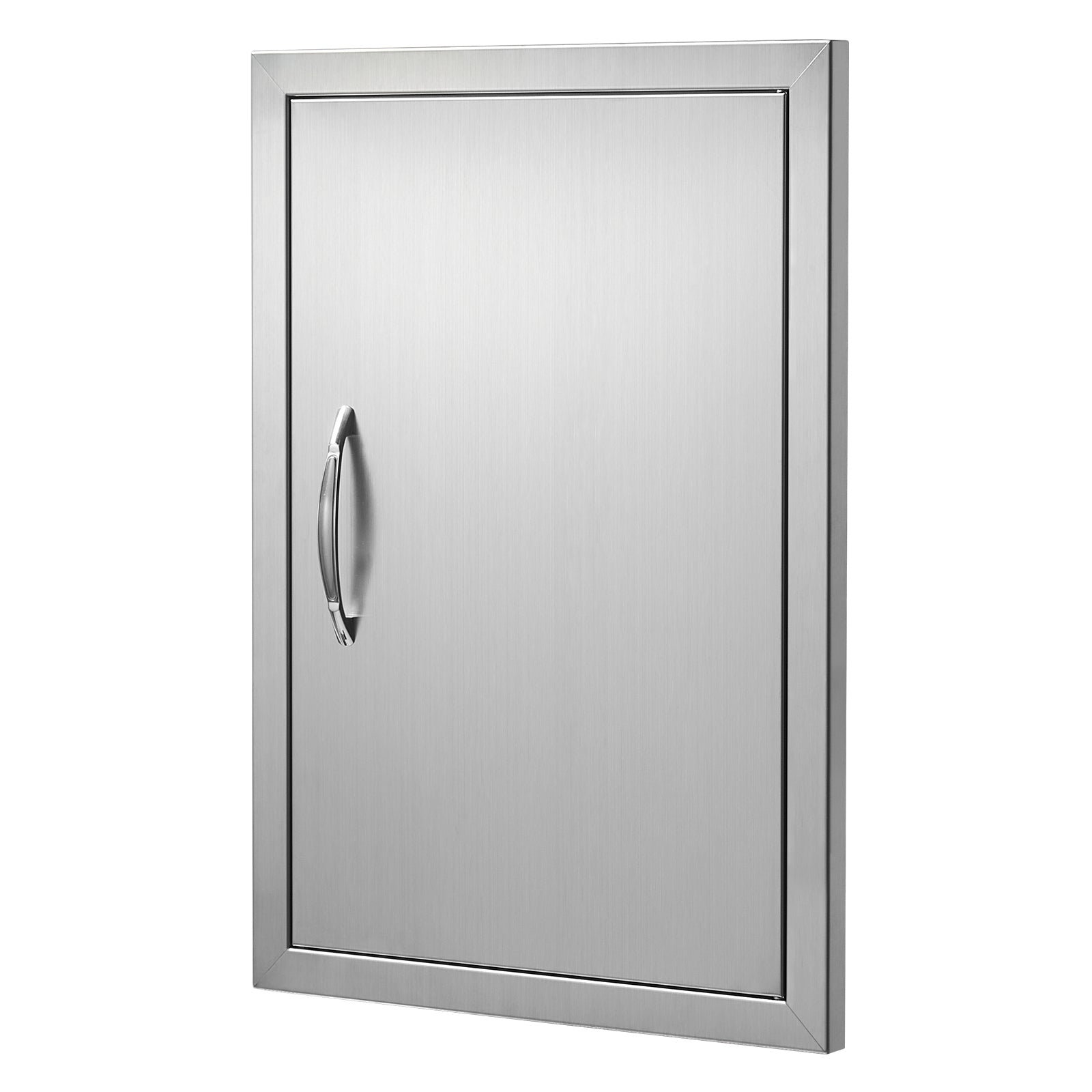 BBQ Access Door, 17W x 24H Inch Single Outdoor Kitchen Door, Stainless Steel Flush Mount Door, Wall Vertical Door with Handle, for BBQ Island, Grilling Station, Outside Cabinet