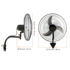Wall Mount Fan, 2 PCS 20 inch Oscillating, 3-speed High Velocity Max. 4000 CFM Industrial Wall Fan for Indoor, Commercial, Residential, Warehouse, Greenhouse, Workshop, Basement, Garage,Black