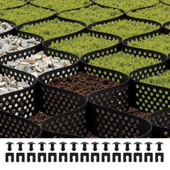 Ground Grid 4-Inch Depth Geocell Grid 17.06x8.86 FT / 5200x2700 mm for Gravel