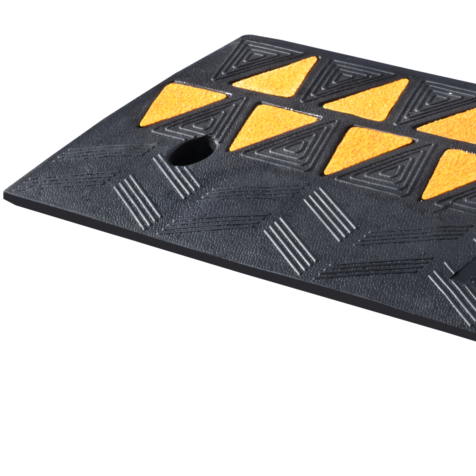 Rubber Curb Ramp 3.7" Rise Height Sidewalk Curb Ramp, 10" Width 39.4" Length Driveway Ramp for Curb, 15T Heavy Duty Rubber Ramp for Forklifts, Trucks, Buses, Cars, Wheelchairs, Bikes