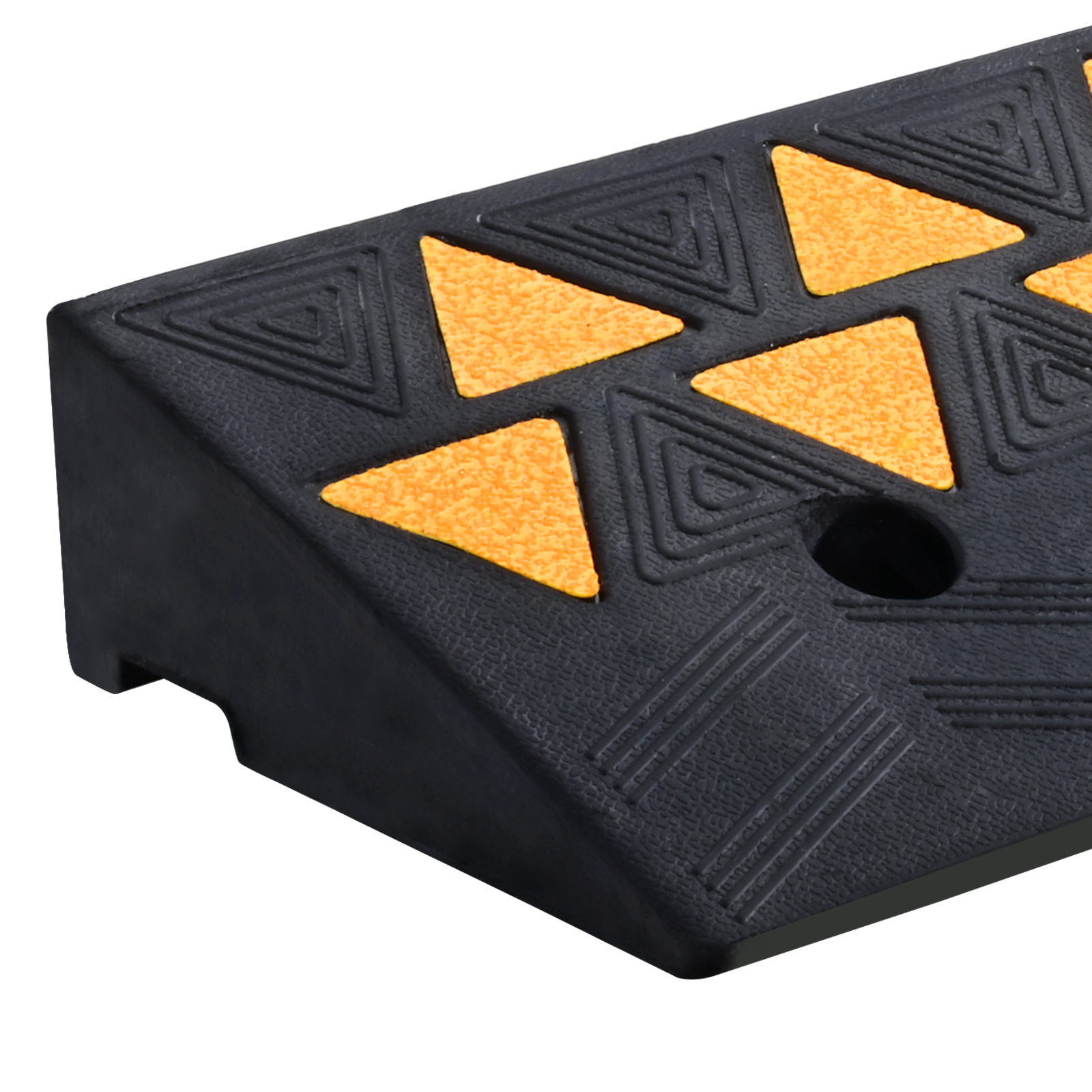 Rubber Curb Ramp 3.7" Rise Height Sidewalk Curb Ramp, 10" Width 39.4" Length Driveway Ramp for Curb, 15T Heavy Duty Rubber Ramp for Forklifts, Trucks, Buses, Cars, Wheelchairs, Bikes