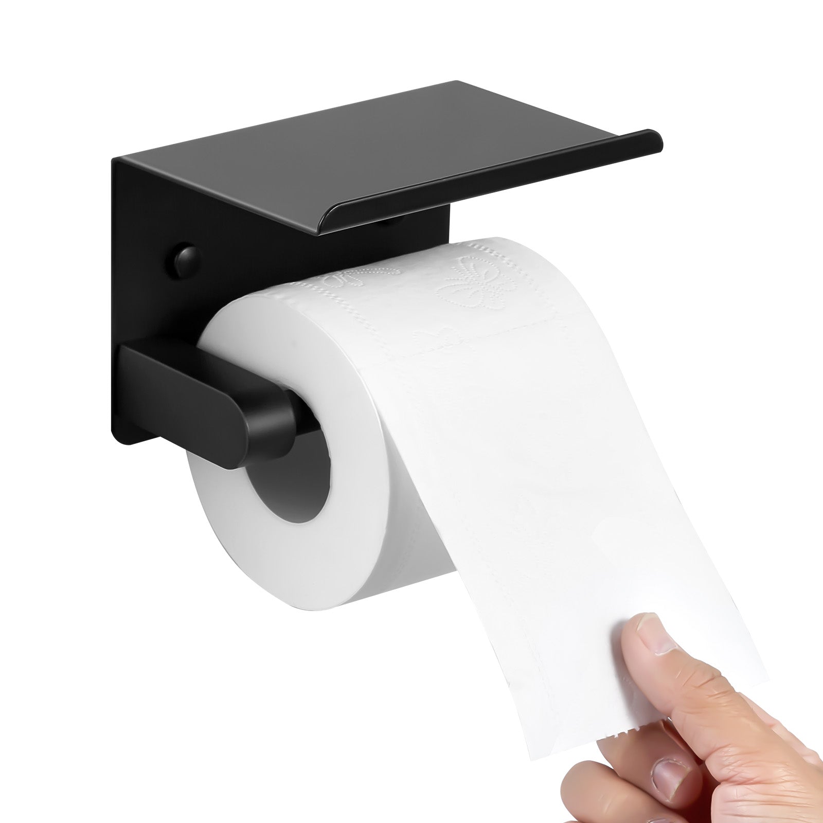 Toilet Paper Holder with Shelf Mega Rolls Wall Mounted Toilet Roll Holder