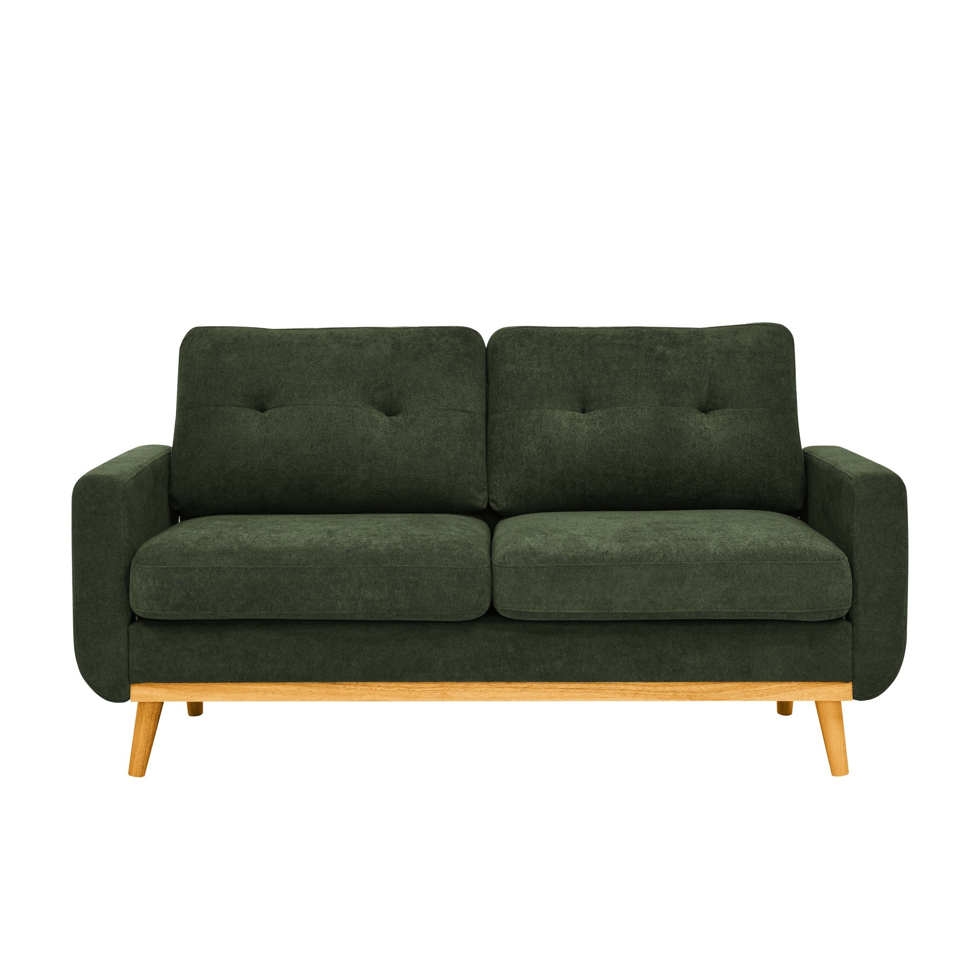 67.7" Wide Mid-Century Modern Upholstered Tufted Loveseat Sofa With Wooden Legs
