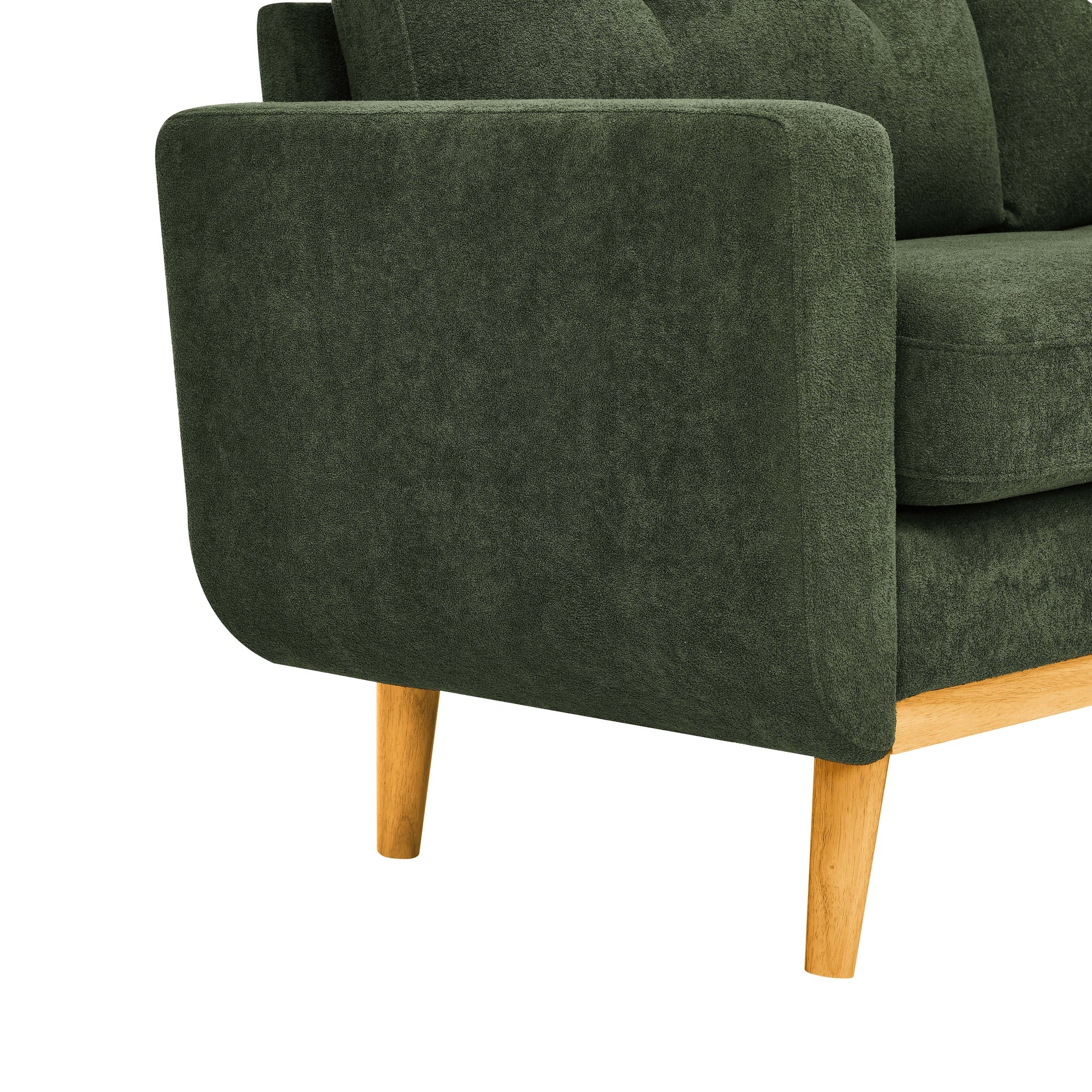 67.7" Wide Mid-Century Modern Upholstered Tufted Loveseat Sofa With Wooden Legs