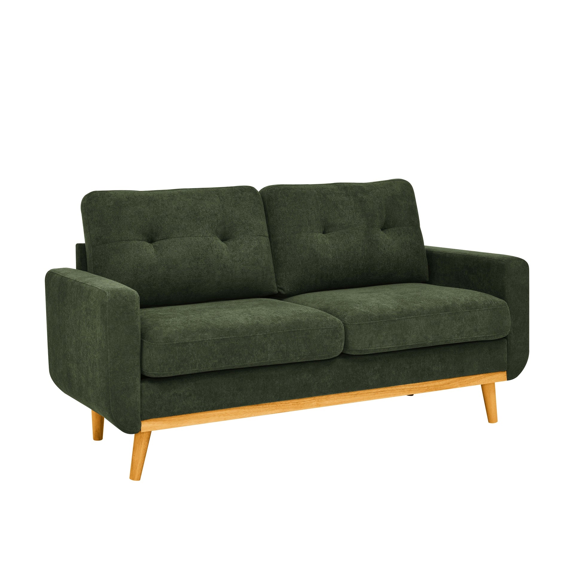 67.7" Wide Mid-Century Modern Upholstered Tufted Loveseat Sofa With Wooden Legs