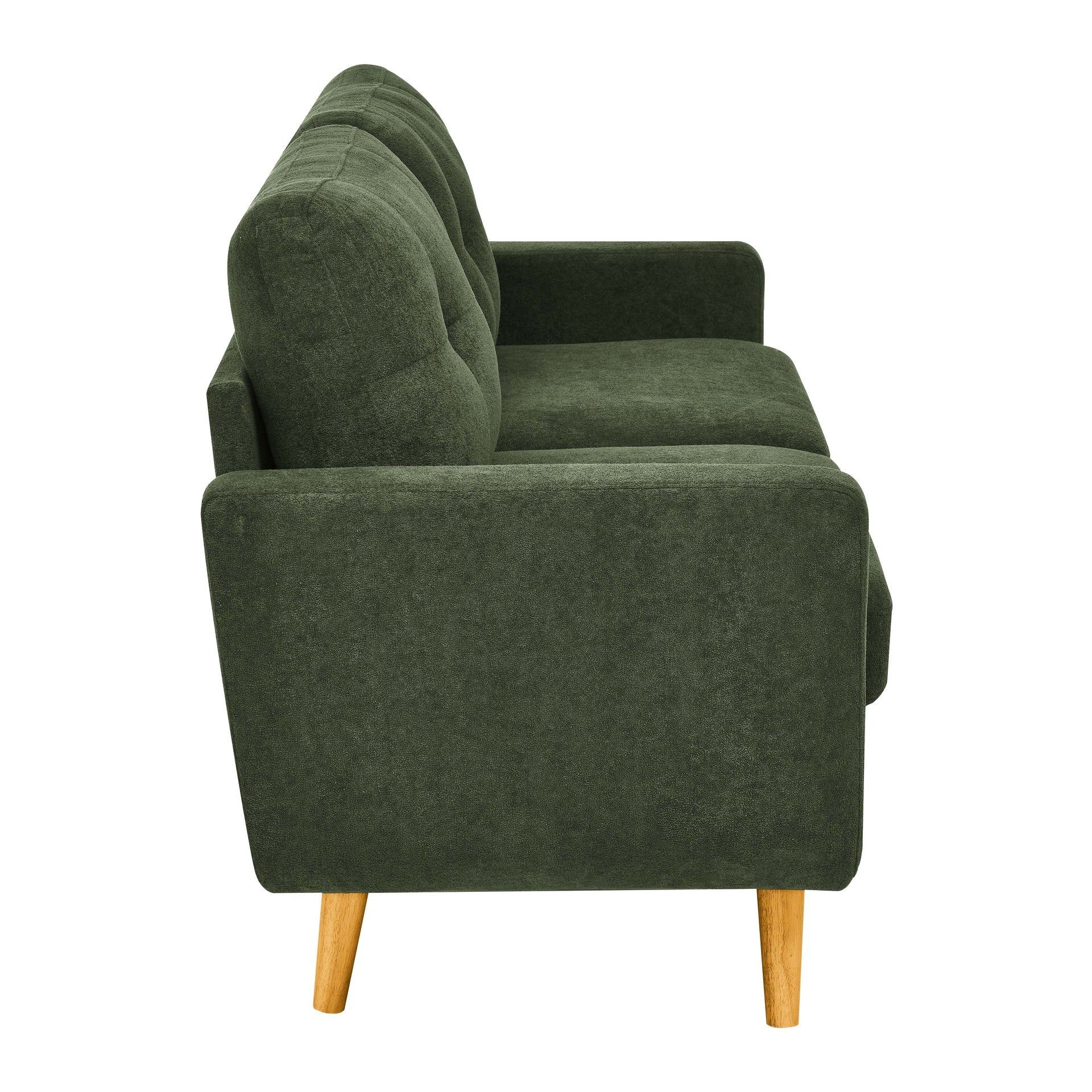 67.7" Wide Mid-Century Modern Upholstered Tufted Loveseat Sofa With Wooden Legs