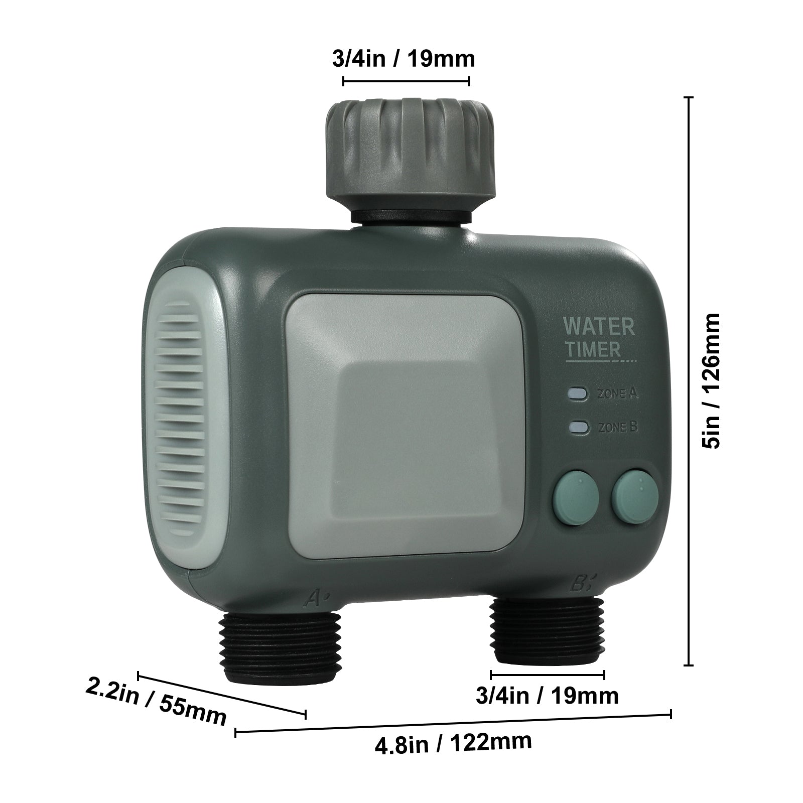 WiFi Sprinkler Timer, 2 Outlets, Smart Hose Faucet Water Timer with Brass Inlet, APP Control via 2.4Ghz WiFi or Bluetooth, Voice Control with Alexa and Google Assistant, IPX6 for Yard Watering