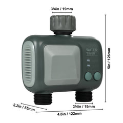 WiFi Sprinkler Timer, 2 Outlets, Smart Hose Faucet Water Timer with Brass Inlet, APP Control via 2.4Ghz WiFi or Bluetooth, Voice Control with Alexa and Google Assistant, IPX6 for Yard Watering