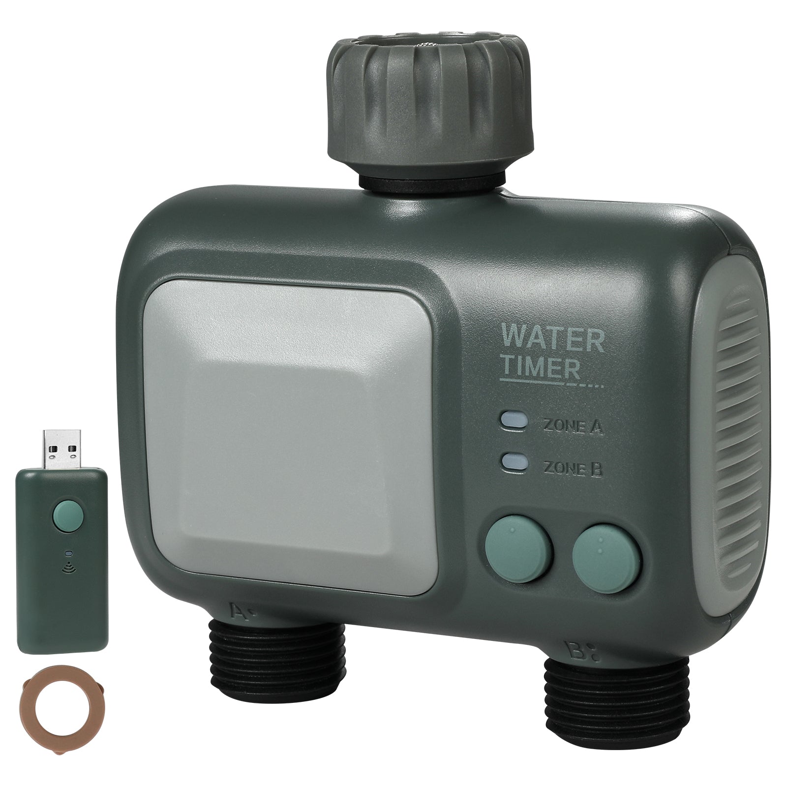 WiFi Sprinkler Timer, 2 Outlets, Smart Hose Faucet Water Timer with Brass Inlet, APP Control via 2.4Ghz WiFi or Bluetooth, Voice Control with Alexa and Google Assistant, IPX6 for Yard Watering