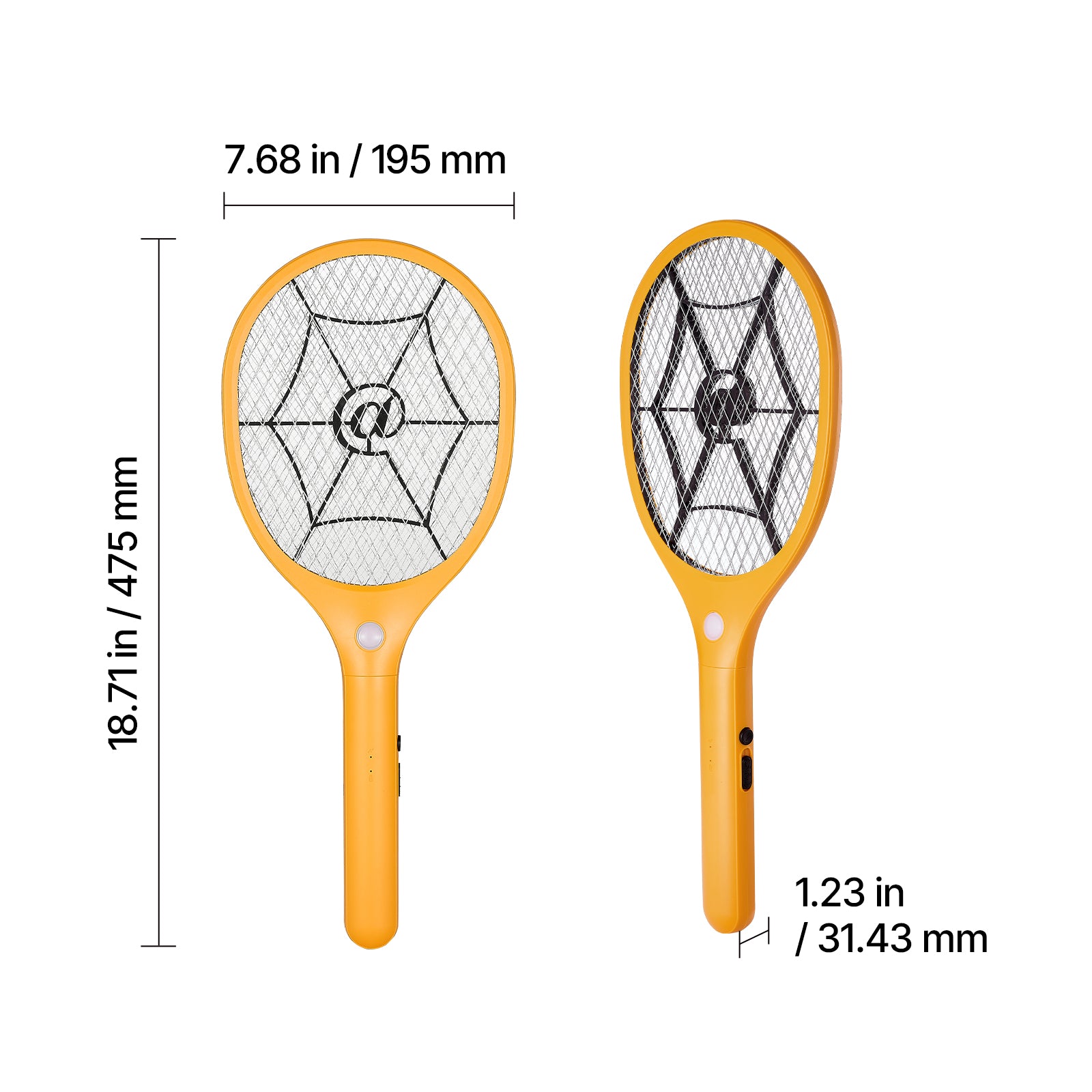 Electric Fly Swatter with 3 Layers Mesh and 500mAh Battery Yellow & Black