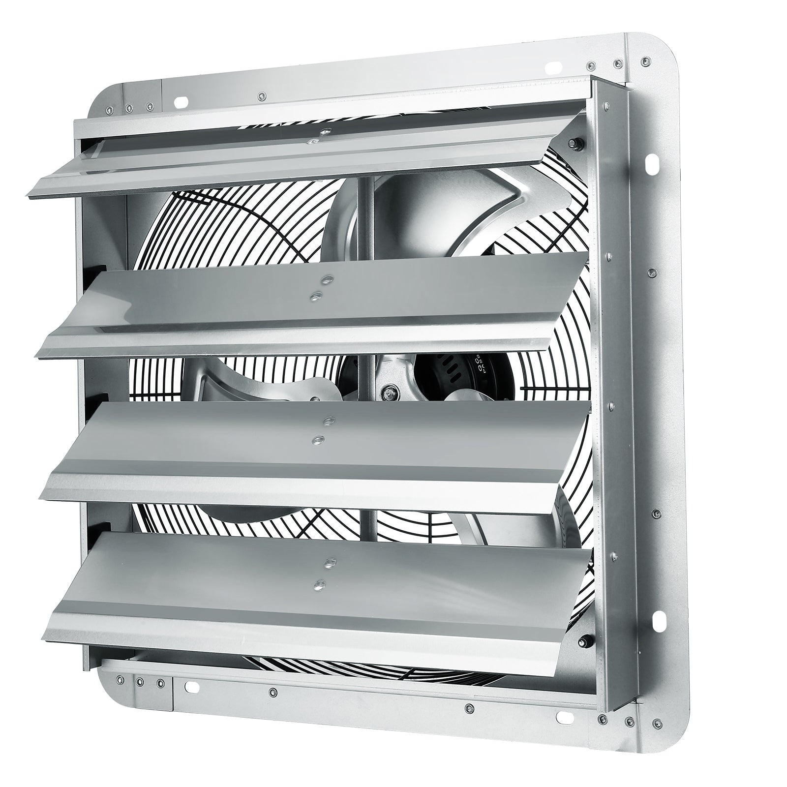 16'' Shutter Exhaust Fan, High-speed 2000 CFM, Aluminum Wall Mount Attic Fan with AC-motor, Ventilation and Cooling for Greenhouses, Garages, Sheds, Shops, FCC