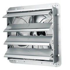 16'' Shutter Exhaust Fan, High-speed 2000 CFM, Aluminum Wall Mount Attic Fan with AC-motor, Ventilation and Cooling for Greenhouses, Garages, Sheds, Shops, FCC