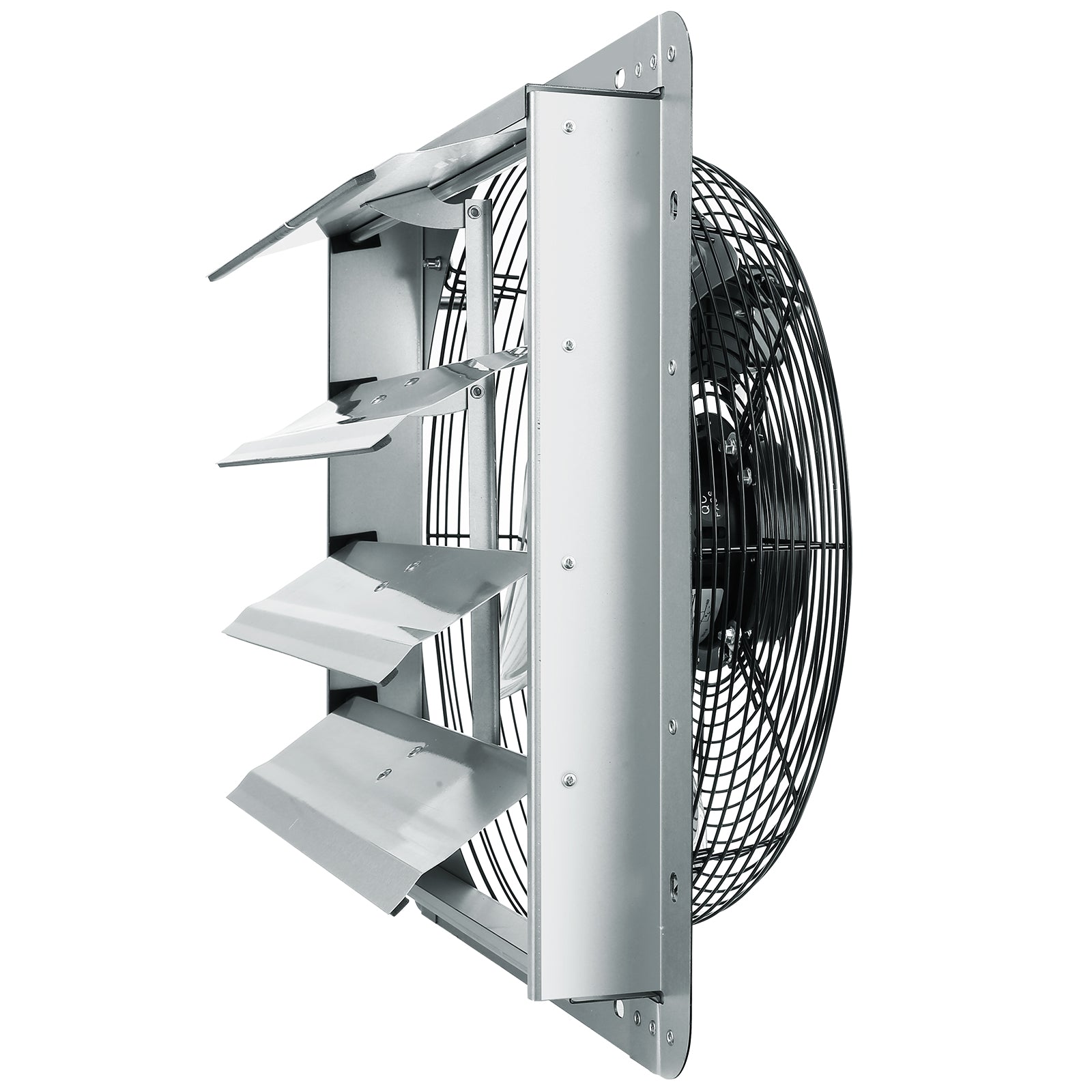 16'' Shutter Exhaust Fan, High-speed 2000 CFM, Aluminum Wall Mount Attic Fan with AC-motor, Ventilation and Cooling for Greenhouses, Garages, Sheds, Shops, FCC