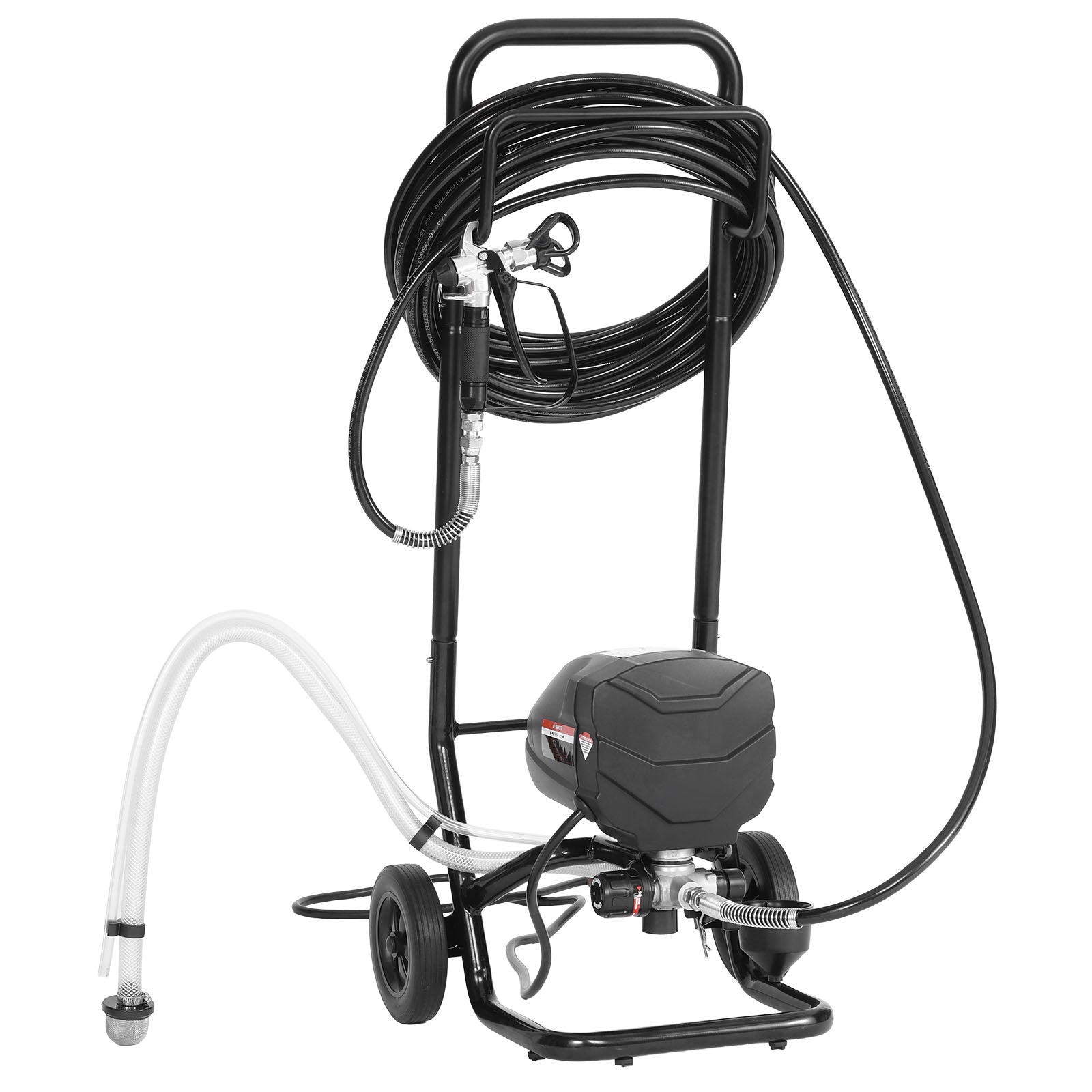 Stand Airless Paint Sprayer, 650W, 3000PSI High Pressure Airless Sprayer with Cart, Cleaning Brush, Hose, Extension Rod, Nozzles, Electric Spray Paint Machine for House Exterior and Interior