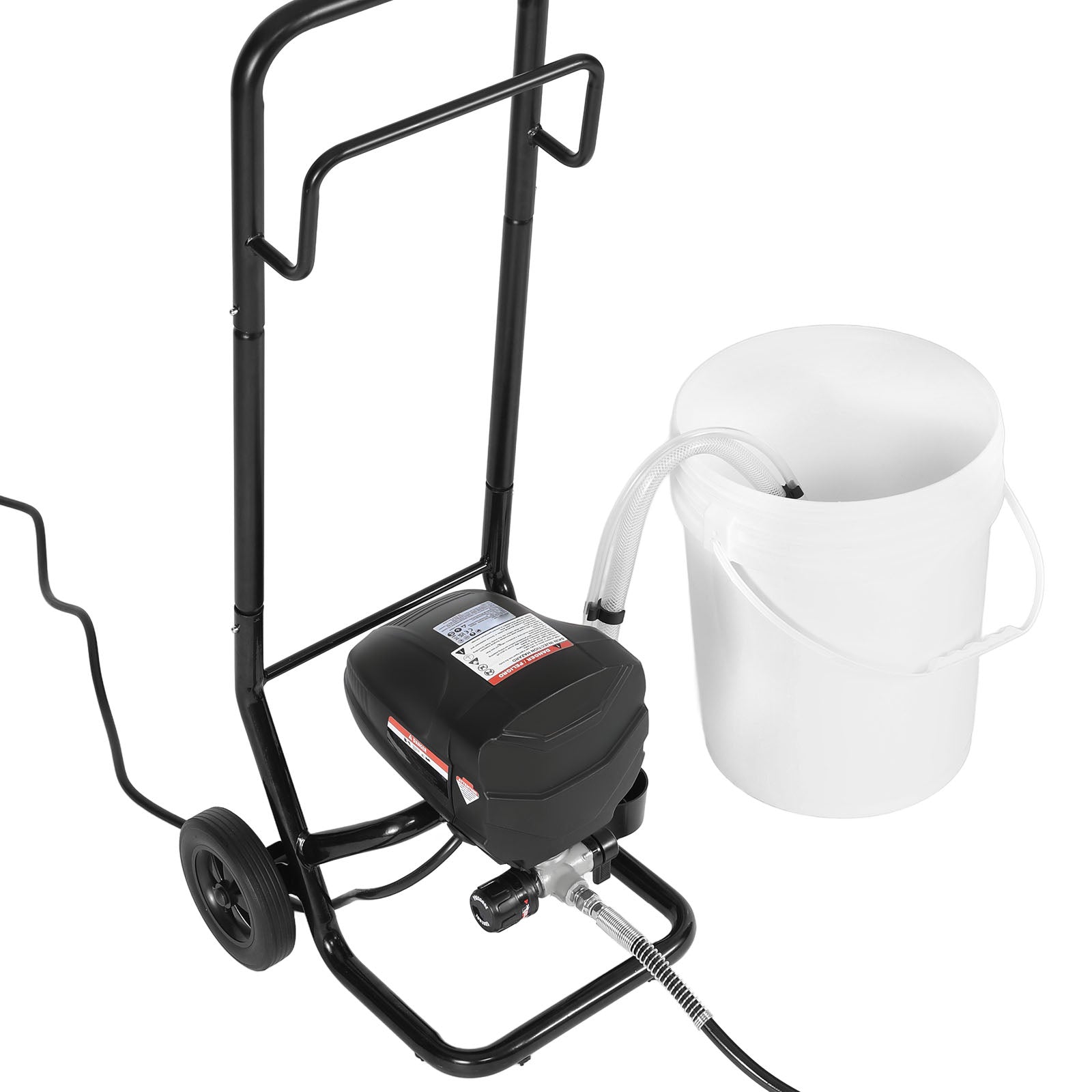 Stand Airless Paint Sprayer, 650W, 3000PSI High Pressure Airless Sprayer with Cart, Cleaning Brush, Hose, Extension Rod, Nozzles, Electric Spray Paint Machine for House Exterior and Interior