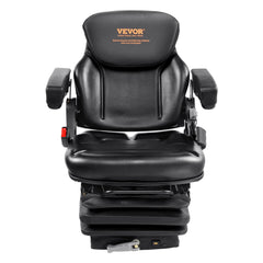 Universal Tractor seat Suspension, Fold Down Forklift Seat with Adjustable Angle Back, Micro Switch, Seatbelt and Armrests, 3-level Shock Absorption Tractor Seat for Tractor Loader Excavator