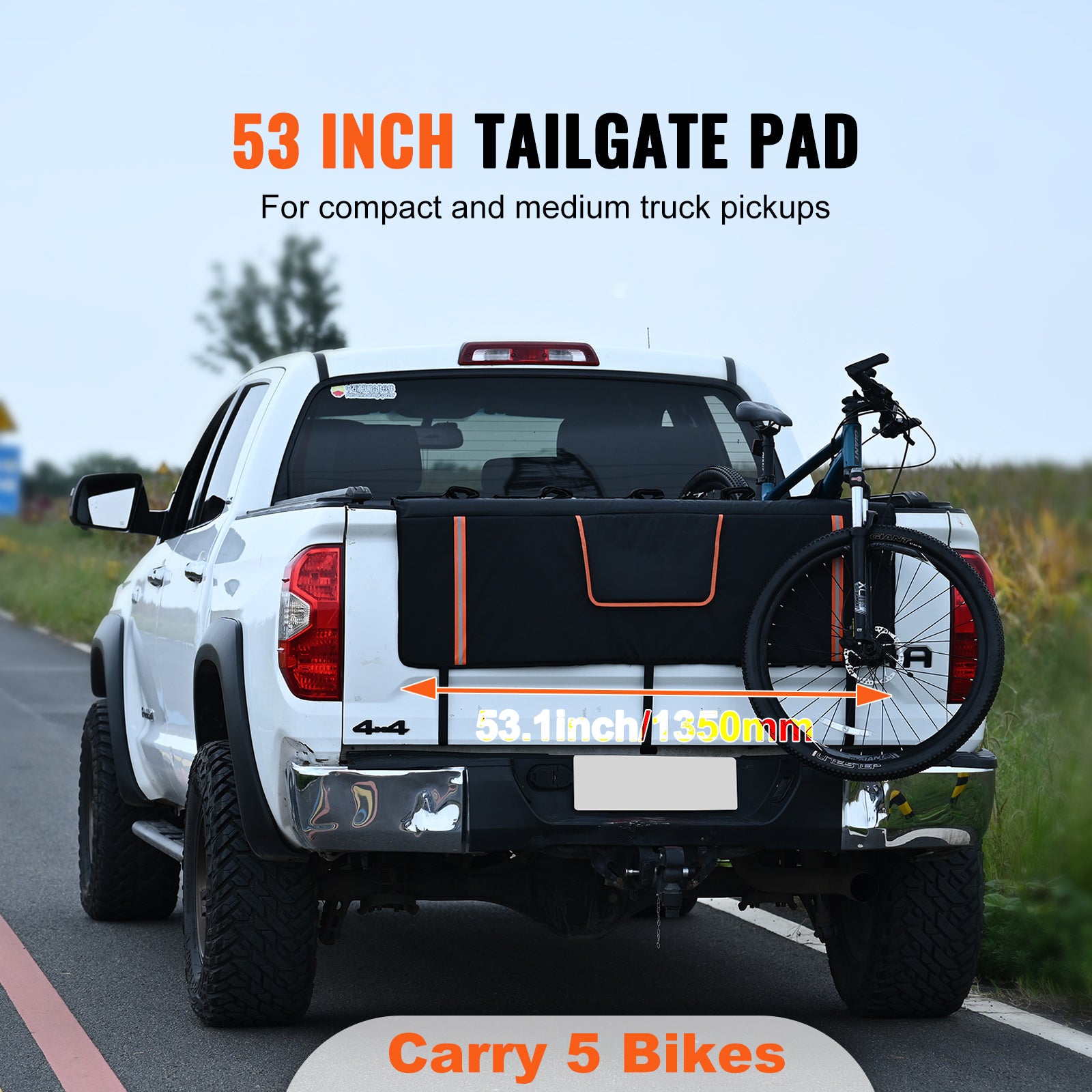 53-inch Tailgate Pad 5-Bike Pickup Truck Bed Tailgate Pad Protector Cover