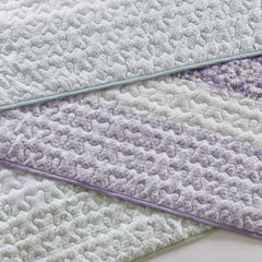 4 PCS Full/Queen Seersucker Quilt Set with Throw